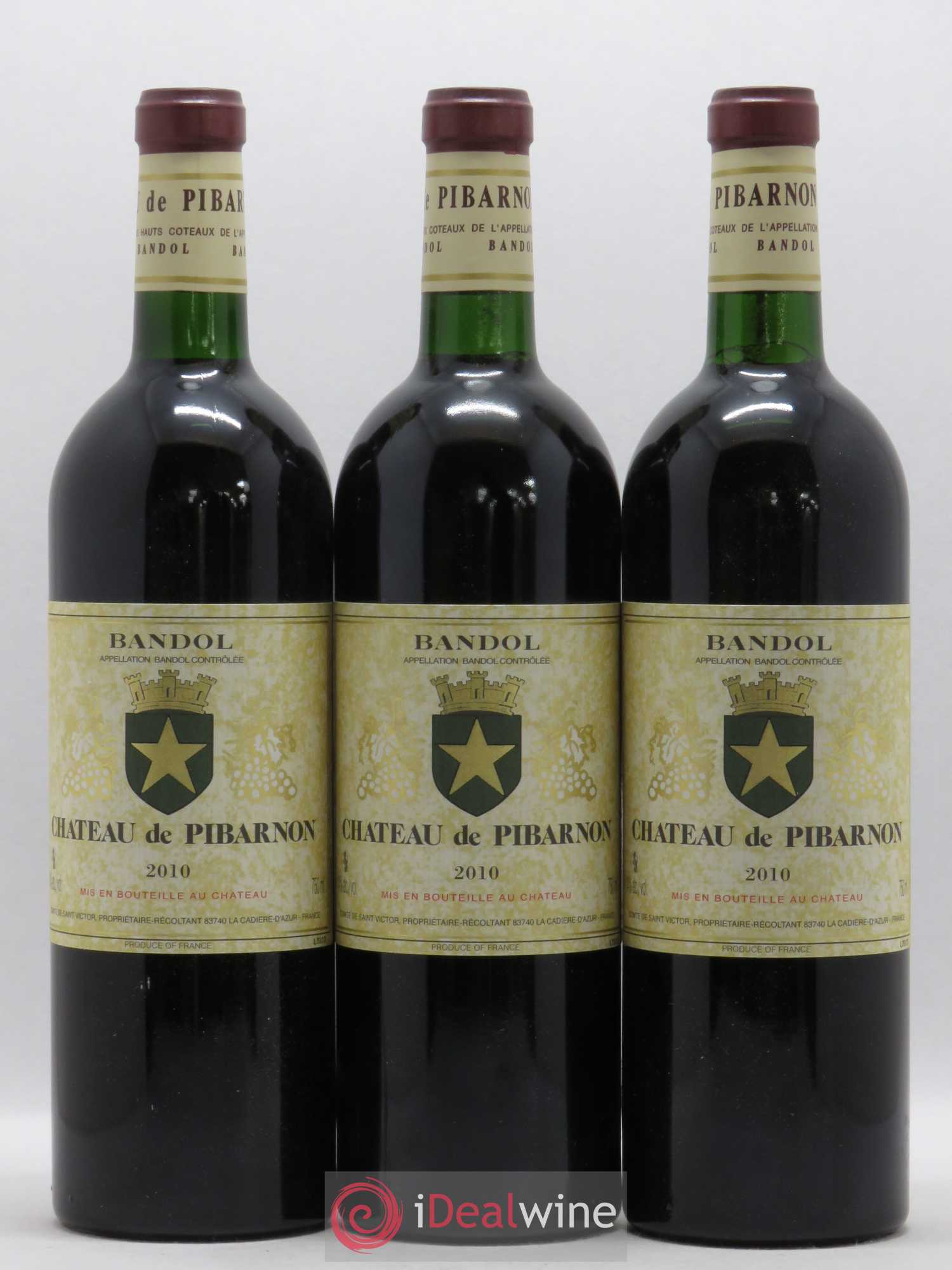 Bandol Château de Pibarnon Comte de Saint-Victor 2010 - Lot de 3 bouteilles - 0