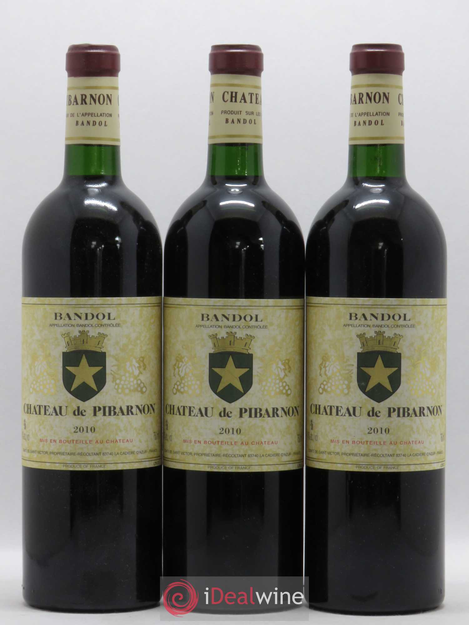 Bandol Château de Pibarnon Comte de Saint-Victor 2010 - Lot de 3 bouteilles - 0