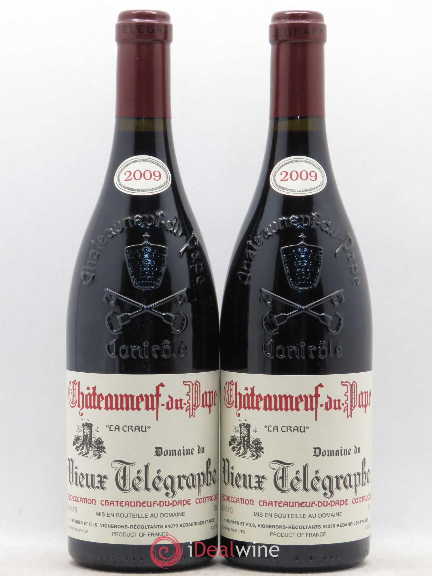 Châteauneuf-du-Pape Vieux Télégraphe (Domaine du) Vignobles Brunier 2009 - Lotto di 2 bottiglie - 0