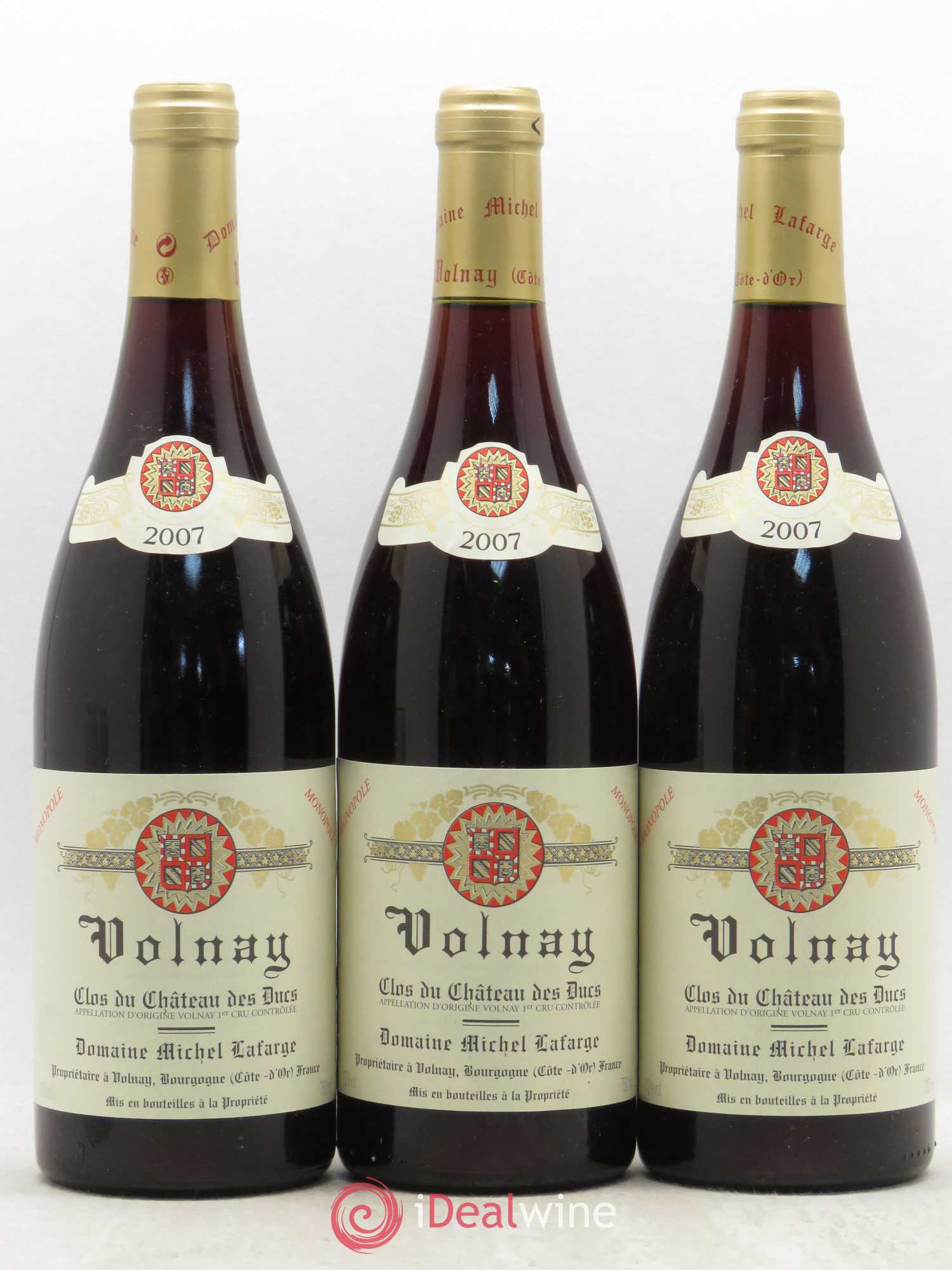 Volnay 1er Cru Clos du Château des Ducs Lafarge (Domaine) 2007 - Lot de 3 bouteilles - 0