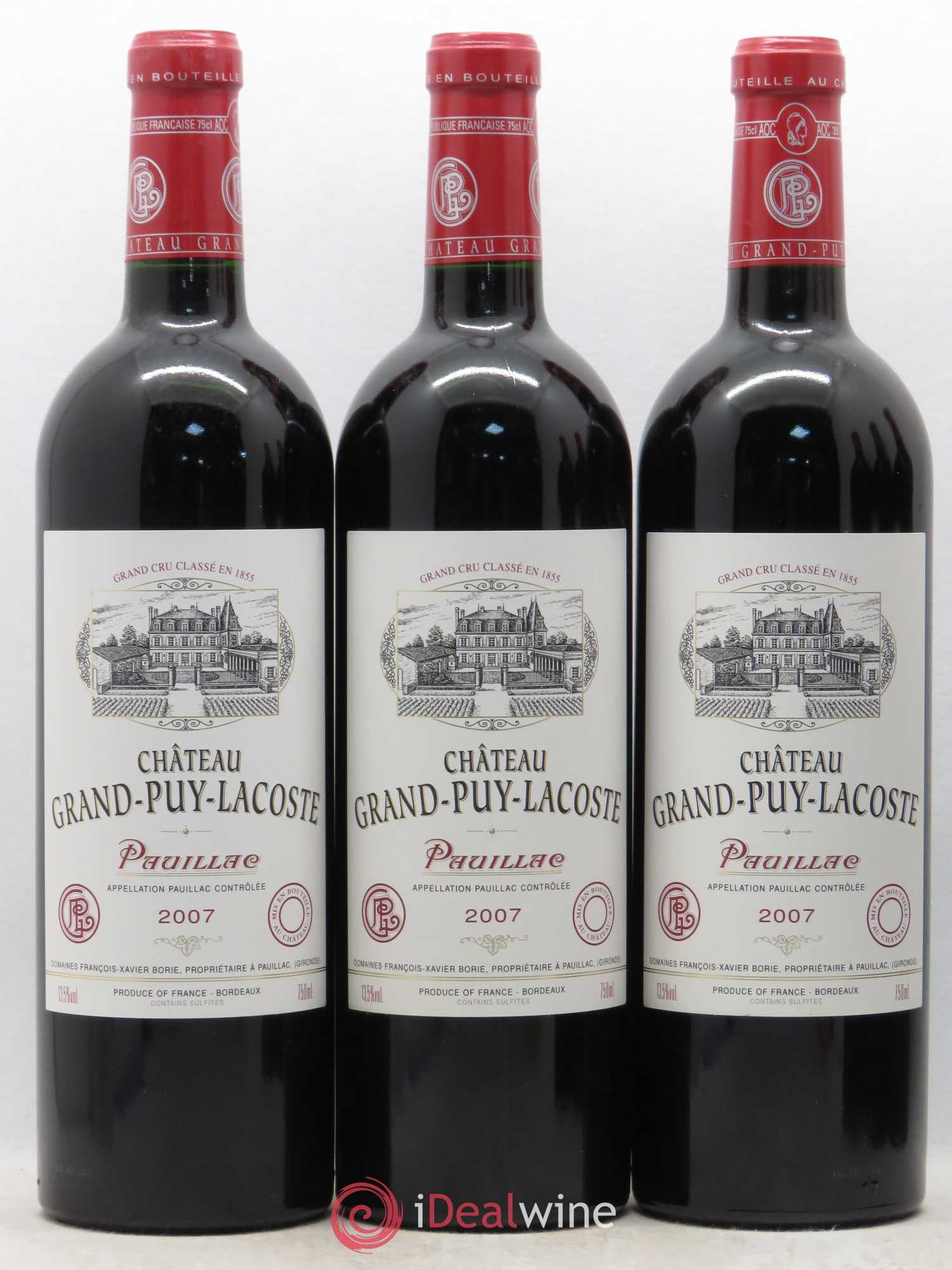 Château Grand Puy Lacoste 5ème Grand Cru Classé 2007 - Lot de 6 bouteilles - 1