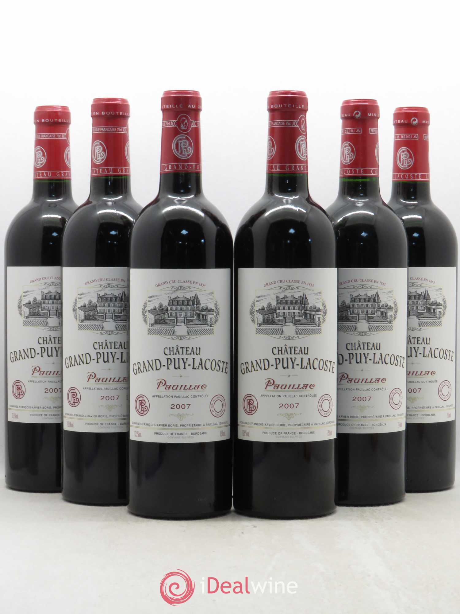 Château Grand Puy Lacoste 5ème Grand Cru Classé 2007 - Lot de 6 bouteilles - 0