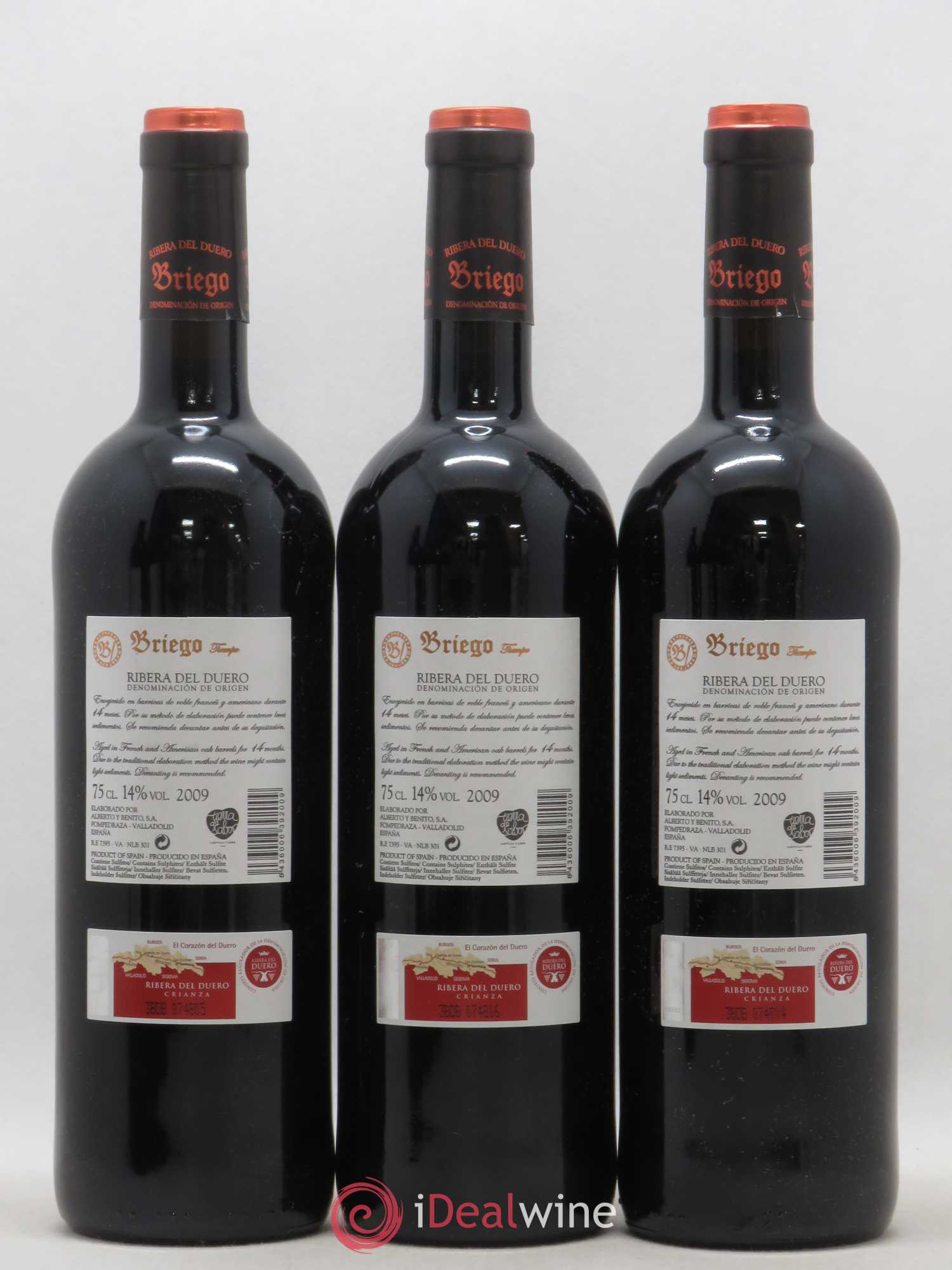 Ribera Del Duero DO DO Briego Tiempo Crianza 2009 - Posten von 6 Flaschen - 4