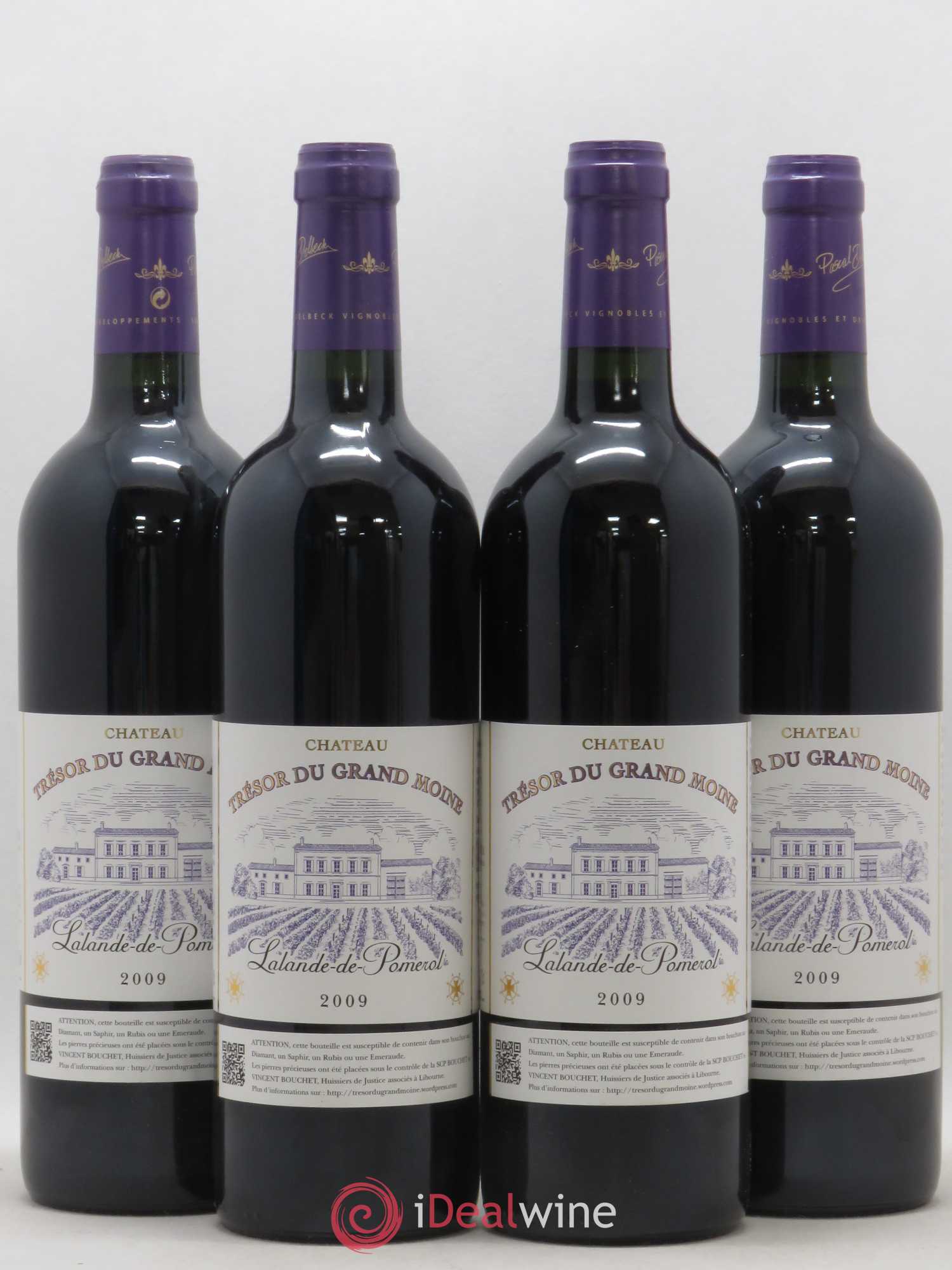 Lalande-de-Pomerol Chateau Tresor du Grand Moine 2009 - Lot de 4 bouteilles - 0