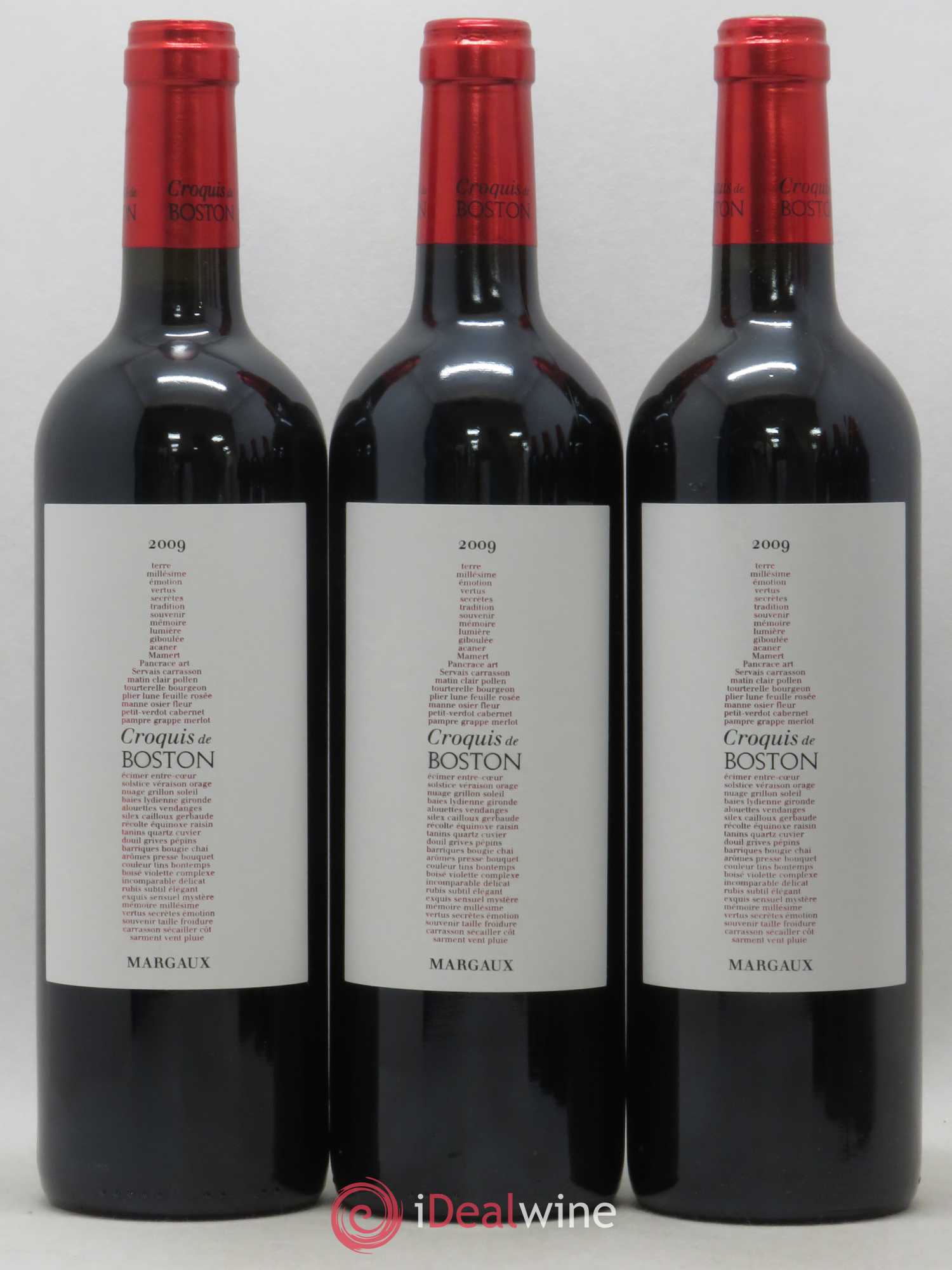 Bordeaux Margaux Croquis de Boston 2009 - Lot de 6 bouteilles - 1