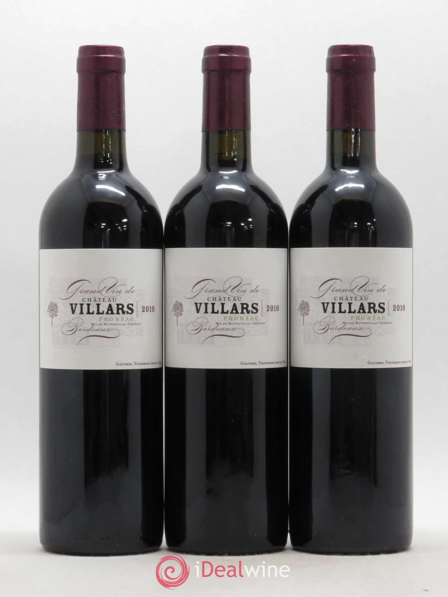 Fronsac Château Villars 2010 - Lot de 3 bouteilles - 0