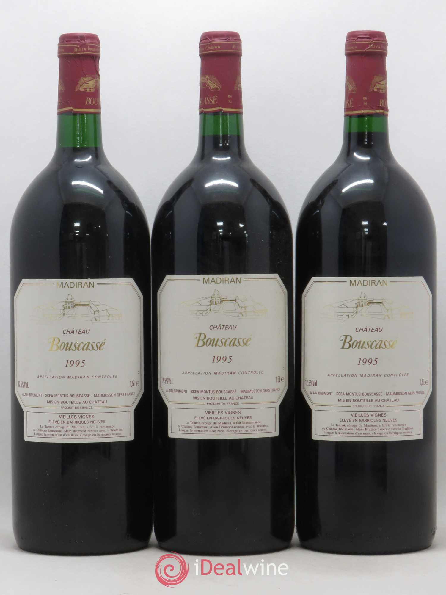 Madiran Vieilles Vignes Château Bouscassé - Alain Brumont 1995 - Lot de 3 magnums - 0