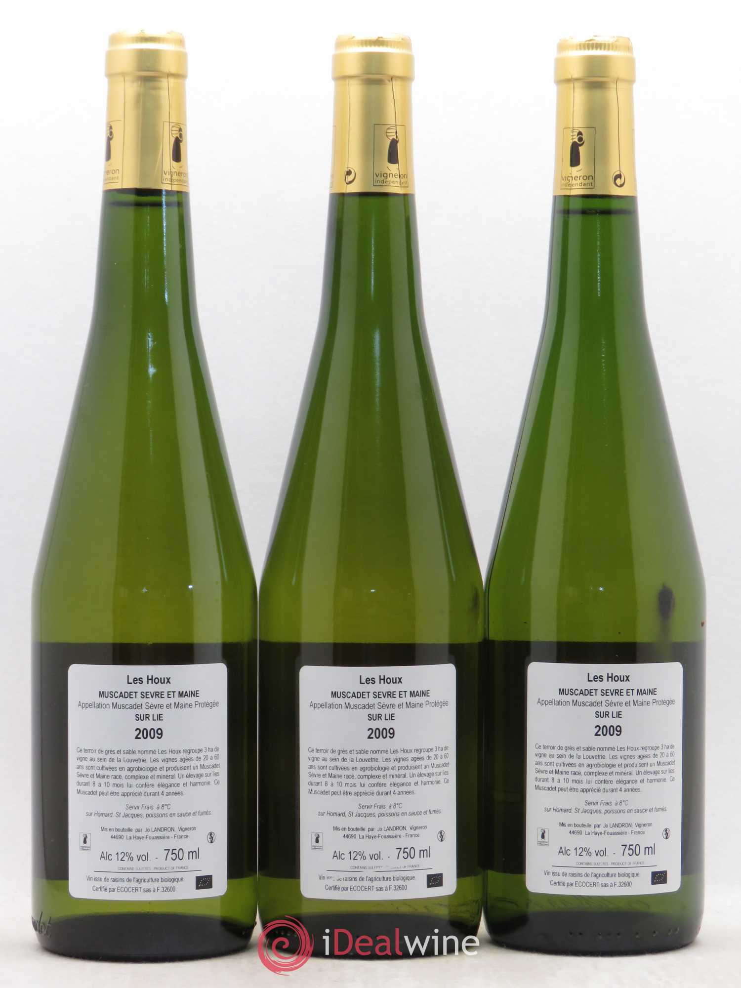 Muscadet-Sèvre-et-Maine Les Houx Jo Landron 2009 - Lot de 3 bouteilles - 1