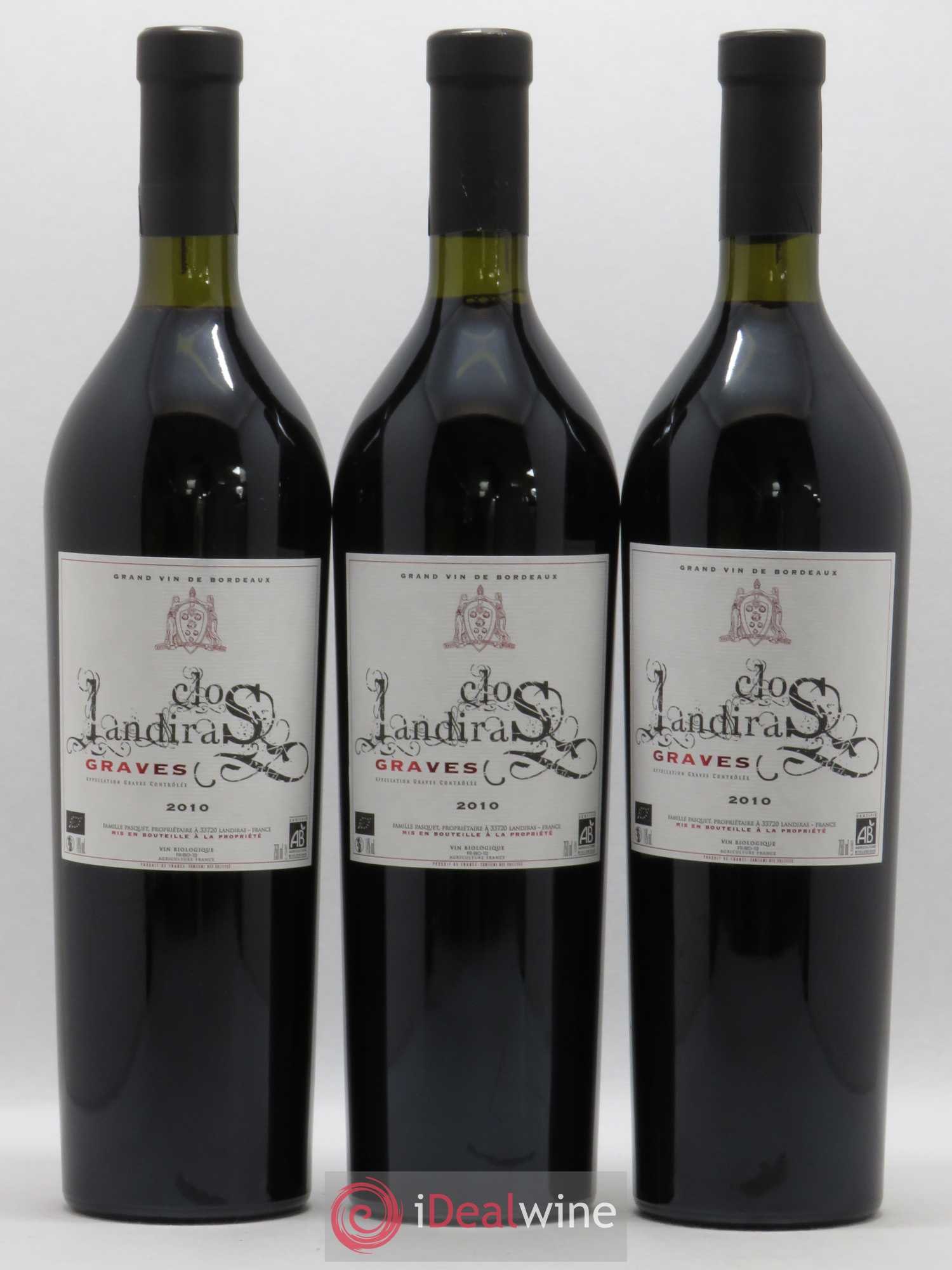 Graves Clos Landiras Liber Pater 2010 - Posten von 3 Flaschen - 0