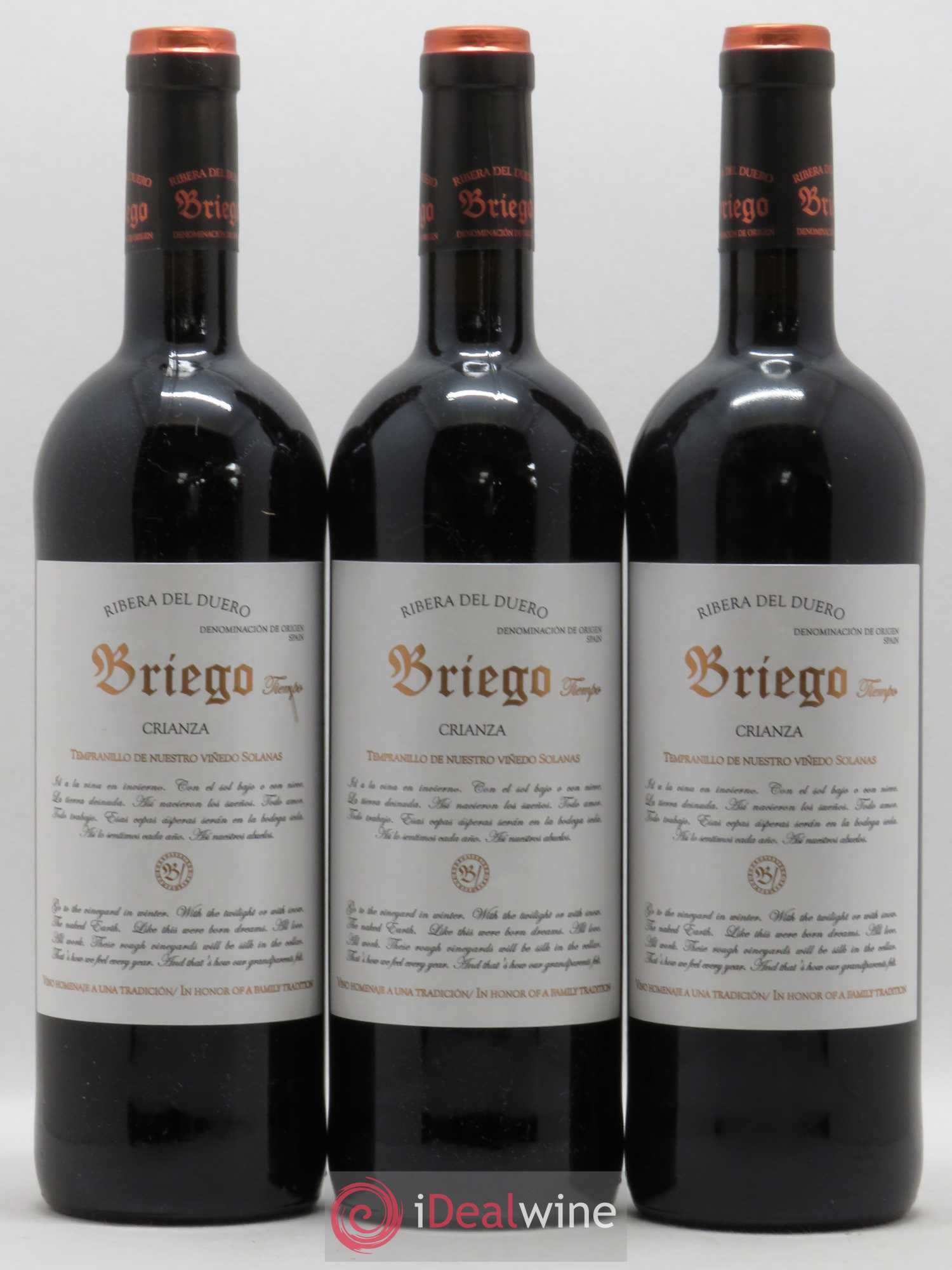Ribera Del Duero DO Briego Crianza 2009 - Lot de 3 bouteilles - 0