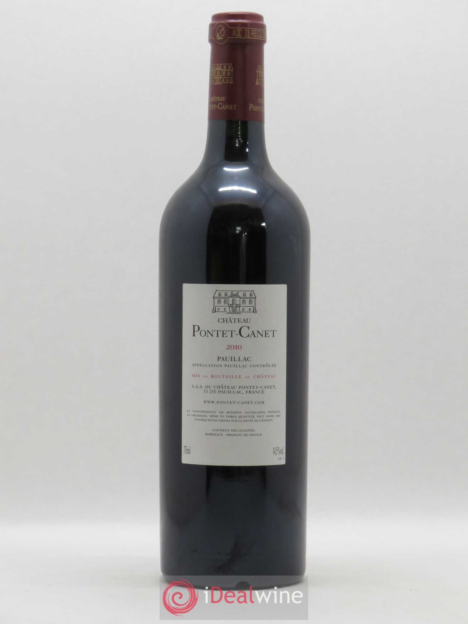 Château Pontet Canet 5ème Grand Cru Classé 2010 - Lot de 1 bouteille - 1