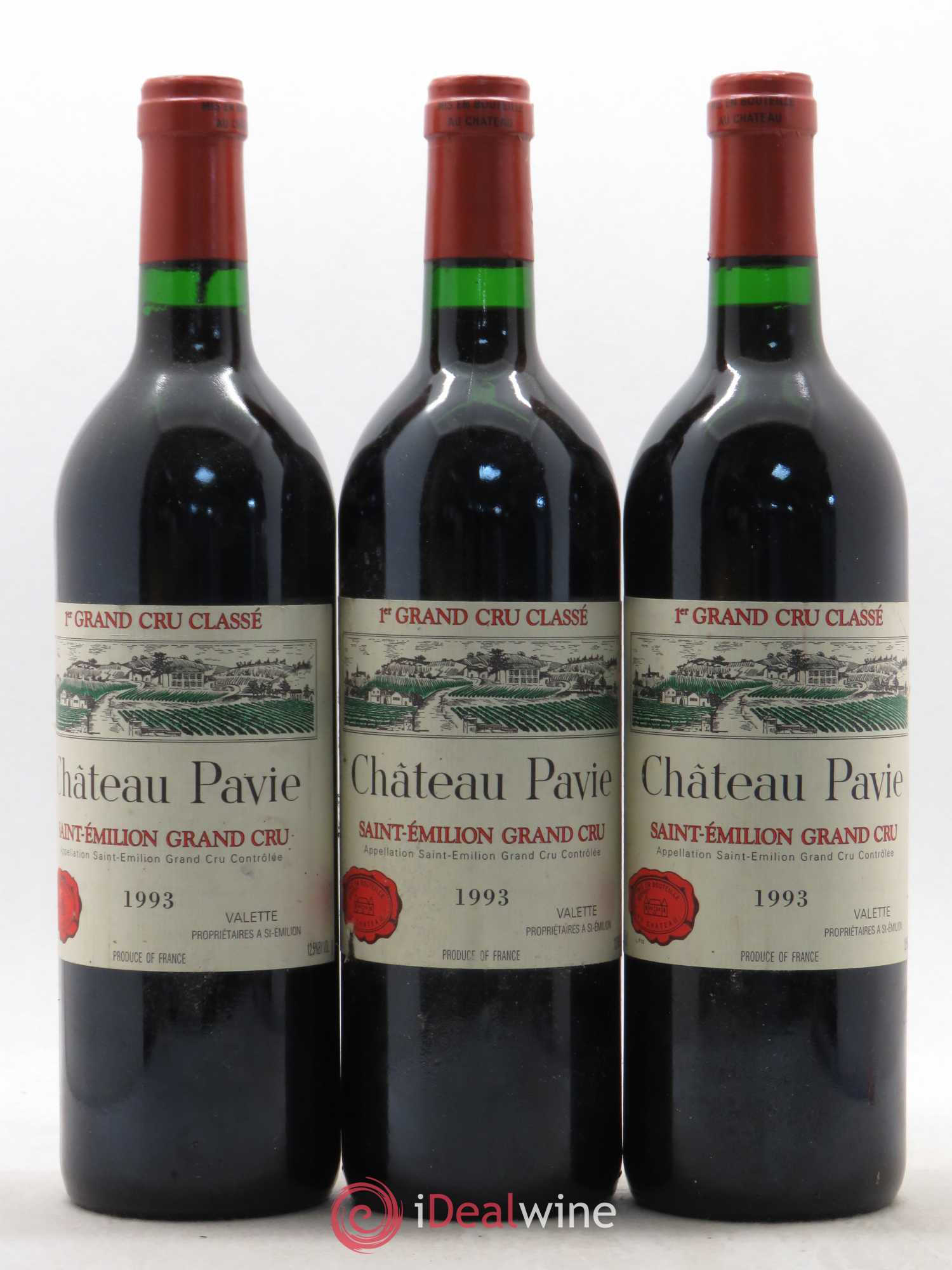 Château Pavie 1er Grand Cru Classé A 1993 - Lot de 3 bouteilles - 0