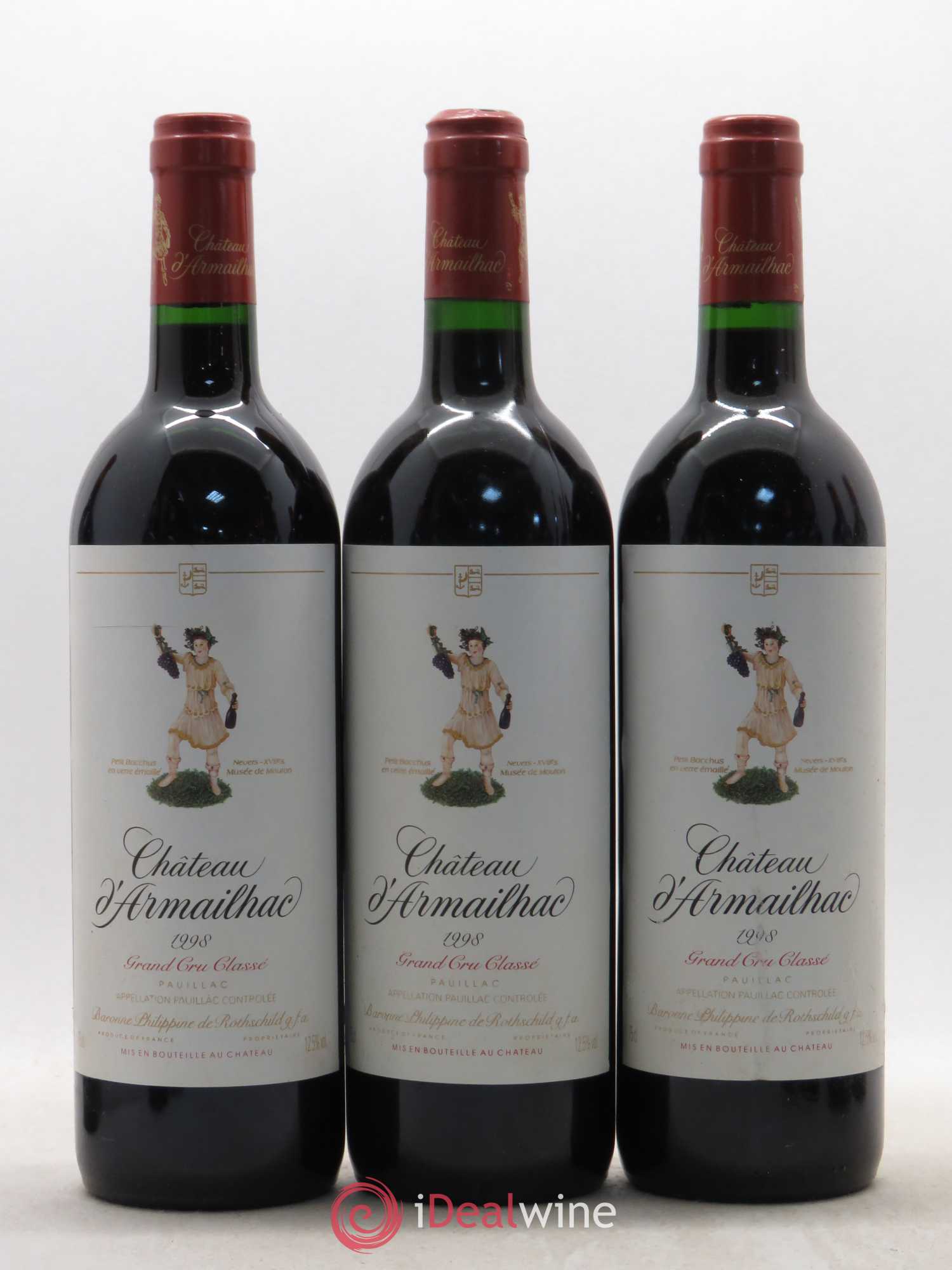 Château d' Armailhac - Mouton Baron(ne) Philippe 5ème Grand Cru Classé 1998 - Lot de 12 bouteilles - 4
