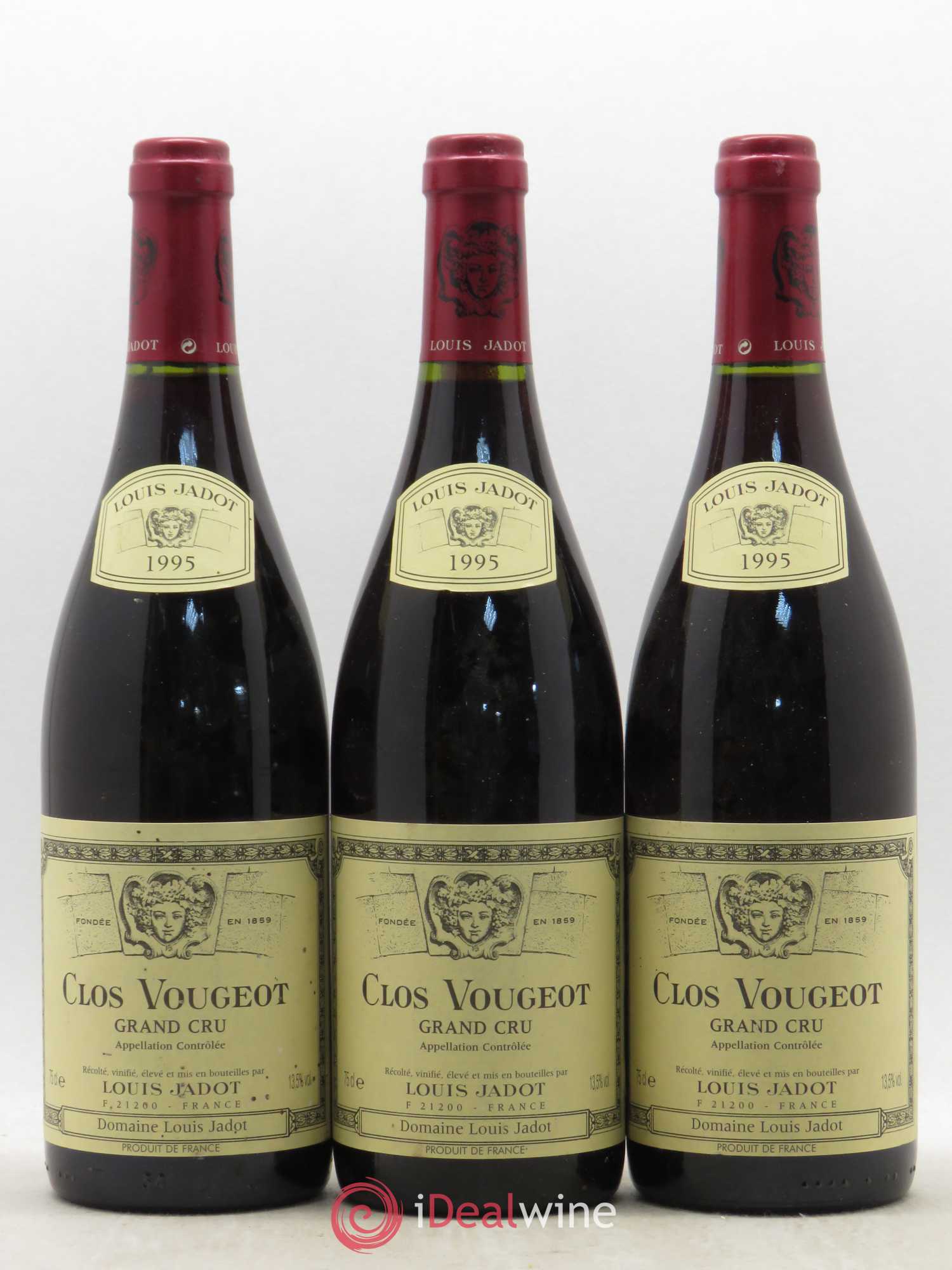 Clos de Vougeot Grand Cru Louis Jadot (Domaine) 1995 - Lot de 3 bouteilles - 0