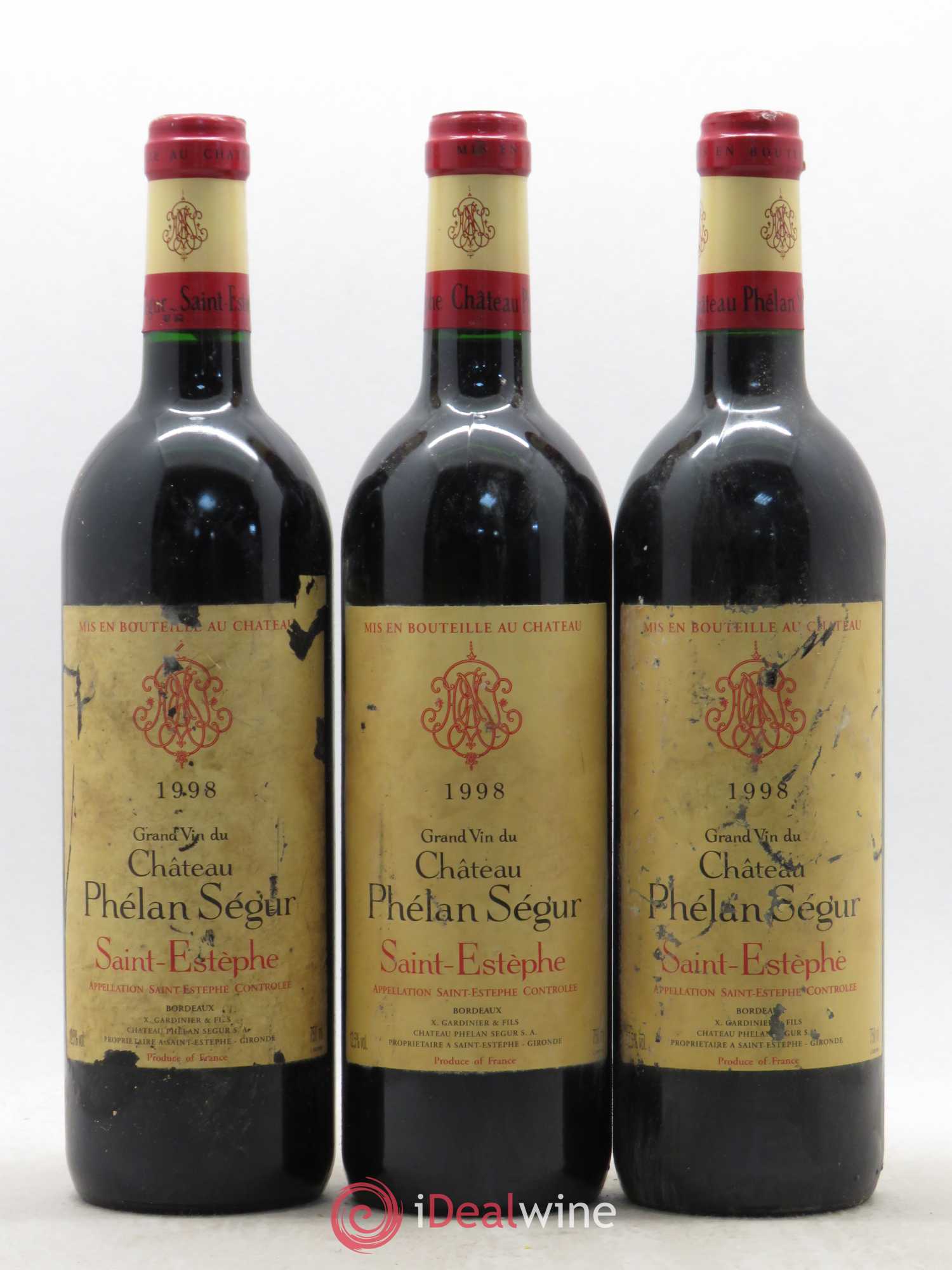 Château Phélan Ségur 1998 - Lot de 3 bouteilles - 0