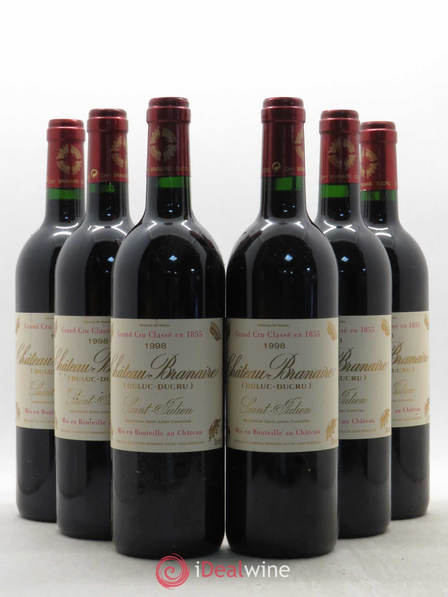 Château Branaire Ducru 4ème Grand Cru Classé 1998 - Lot de 6 bouteilles - 0