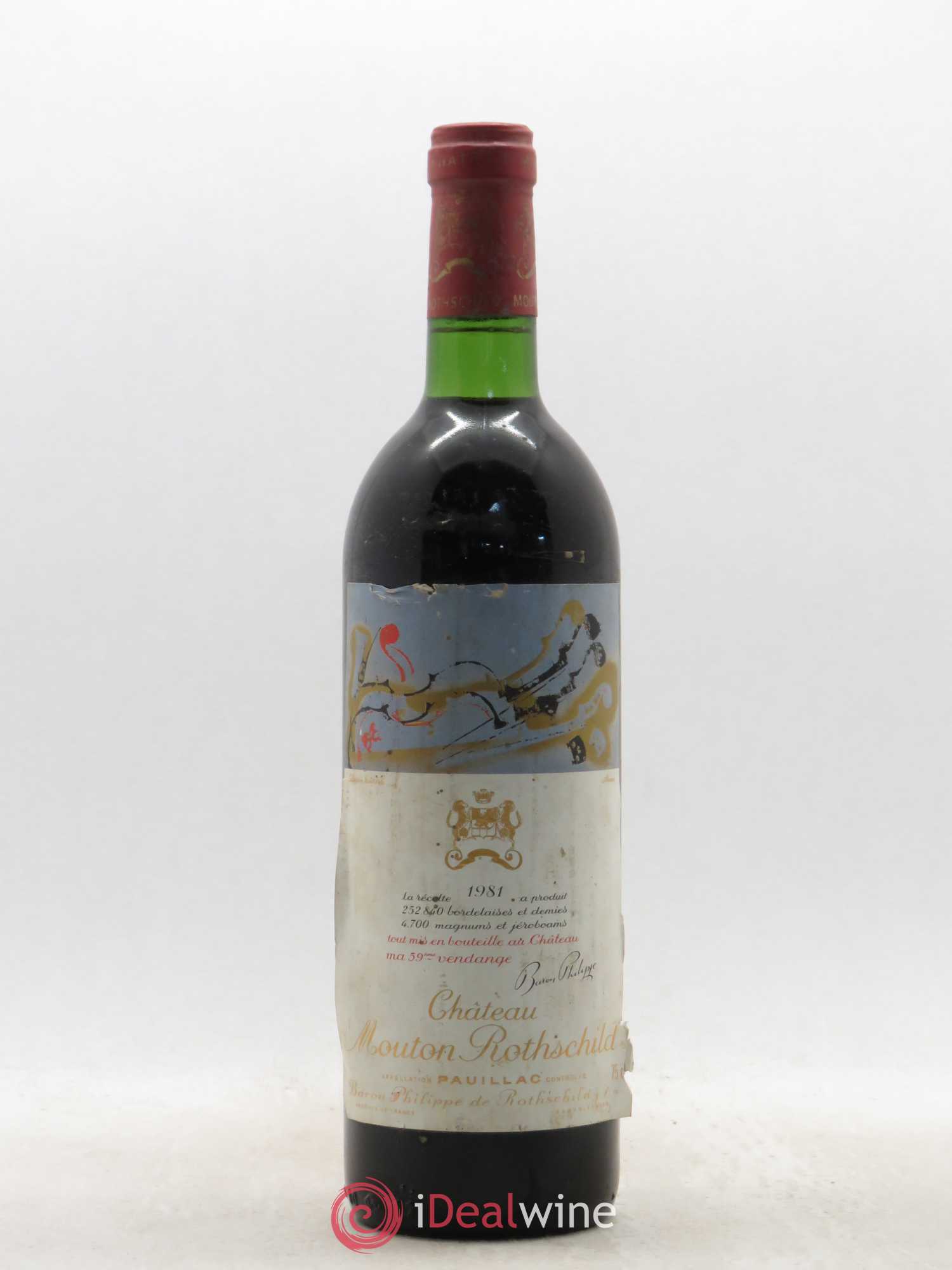 Château Mouton Rothschild 1er Grand Cru Classé 1981 - Lot de 1 bouteille - 0