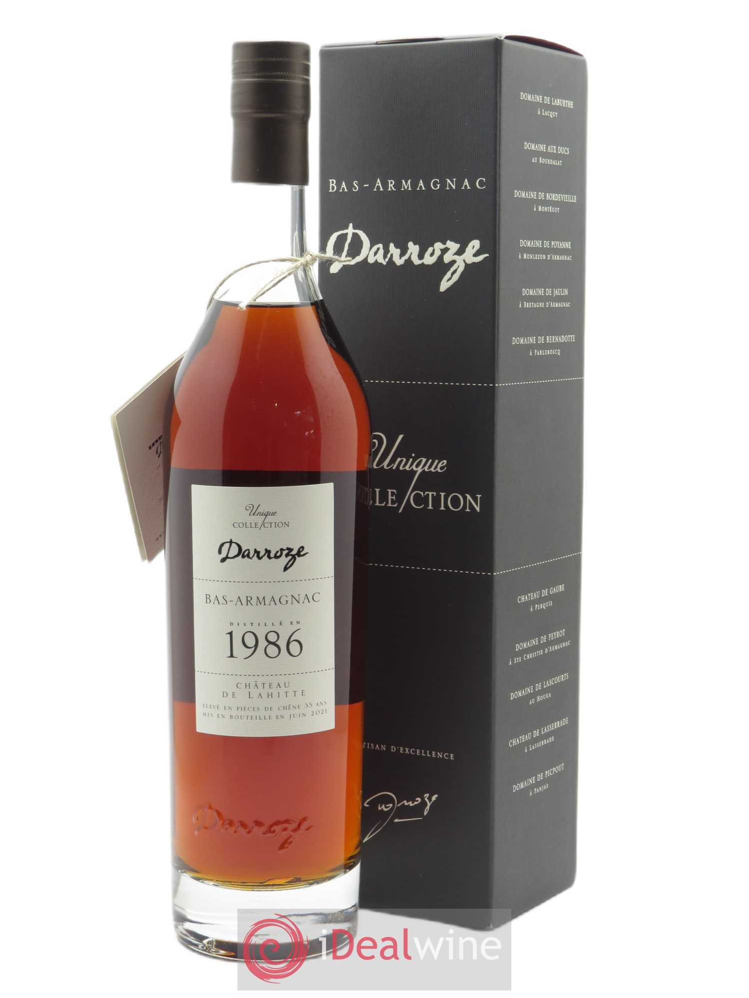 Bas-Armagnac Château de Lahitte (46.5°) Darroze  1986 - Posten von 1 Flasche - 0