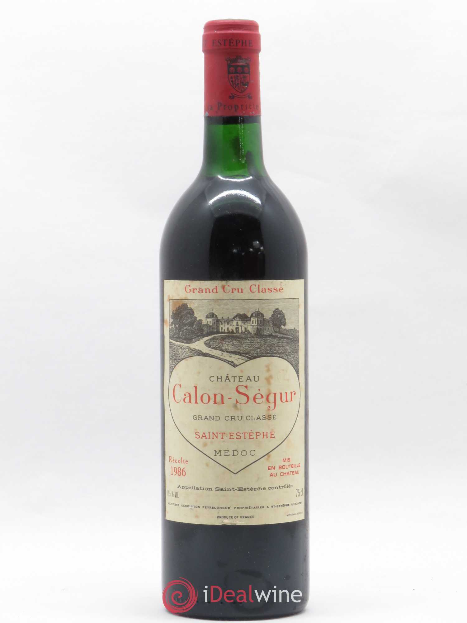 Château Calon Ségur 3ème Grand Cru Classé 1986 - Lot de 1 bouteille - 0