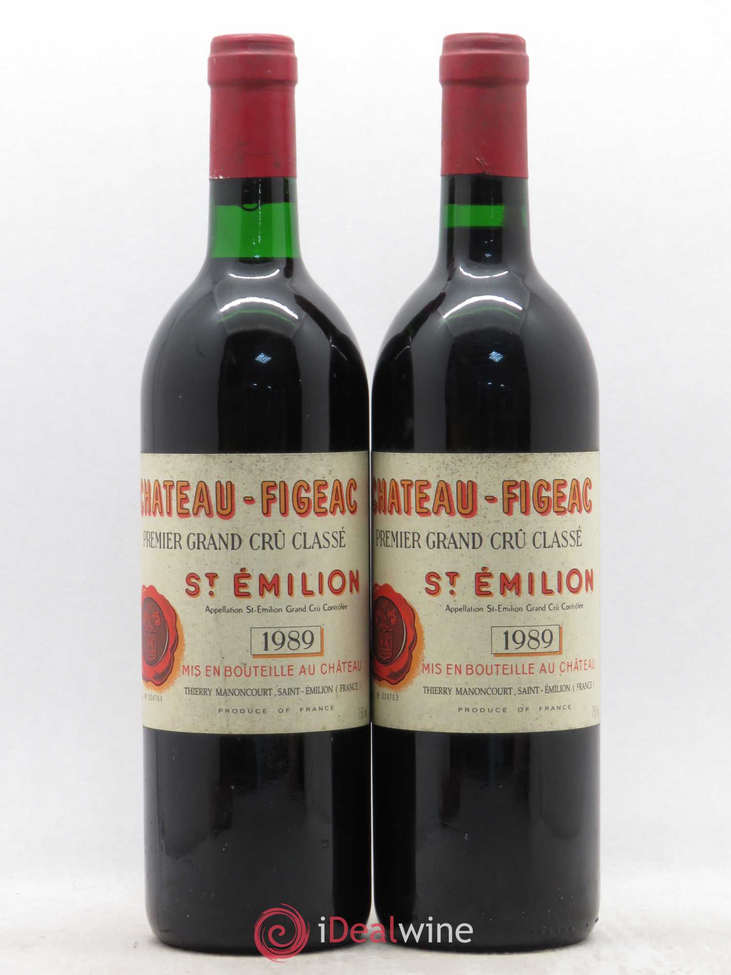 Château Figeac 1er Grand Cru Classé A 1989 - Lot de 2 bouteilles - 0