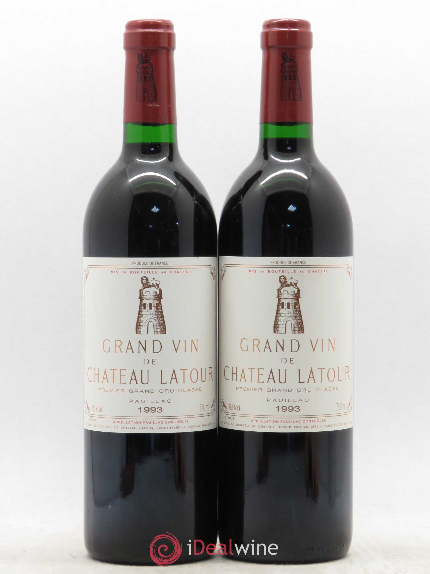 Château Latour 1er Grand Cru Classé 1993 - Lot de 2 bouteilles - 0