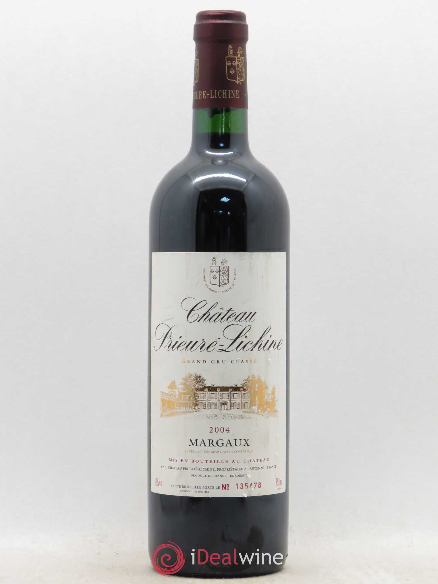 Château Prieuré Lichine 4ème Grand Cru Classé 2004 - Lot de 1 bouteille - 0
