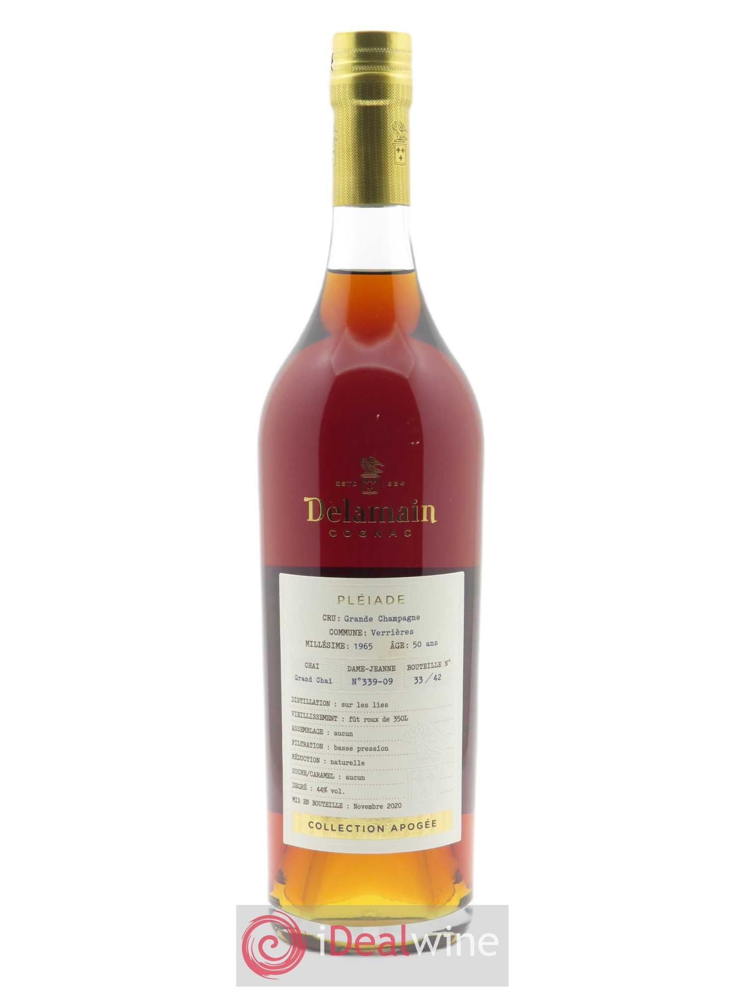 Cognac Delamain Pléiade 1965 - Lot de 1 bouteille - 1