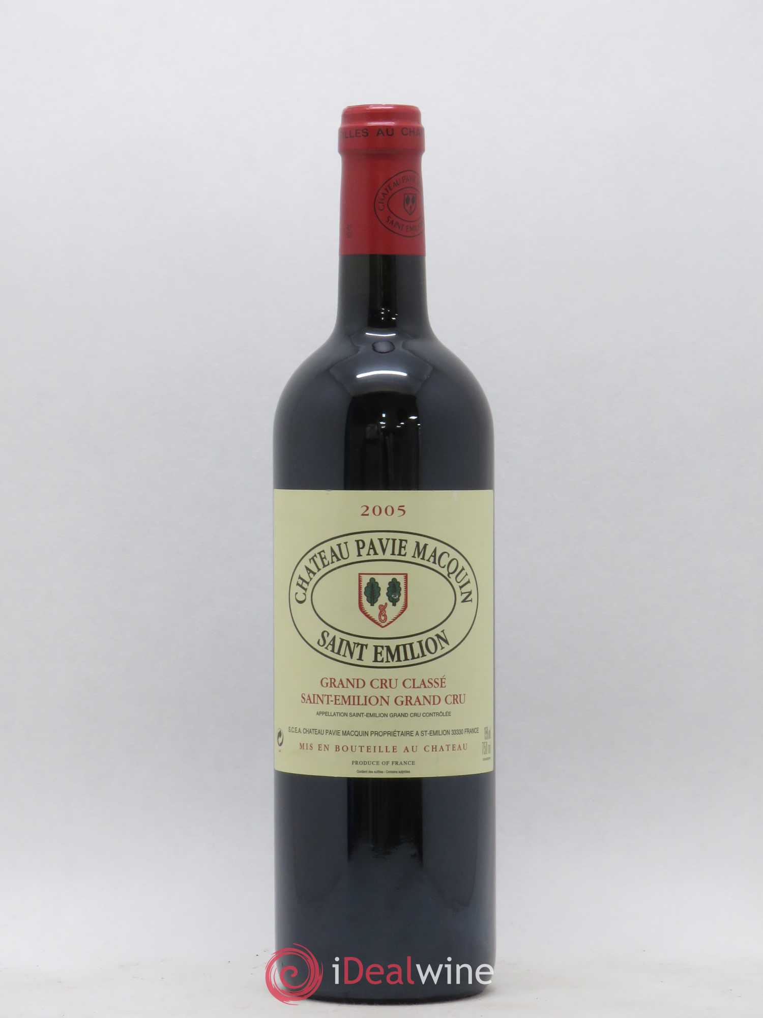 Château Pavie Macquin 1er Grand Cru Classé B 2005 - Lot de 1 bouteille - 0