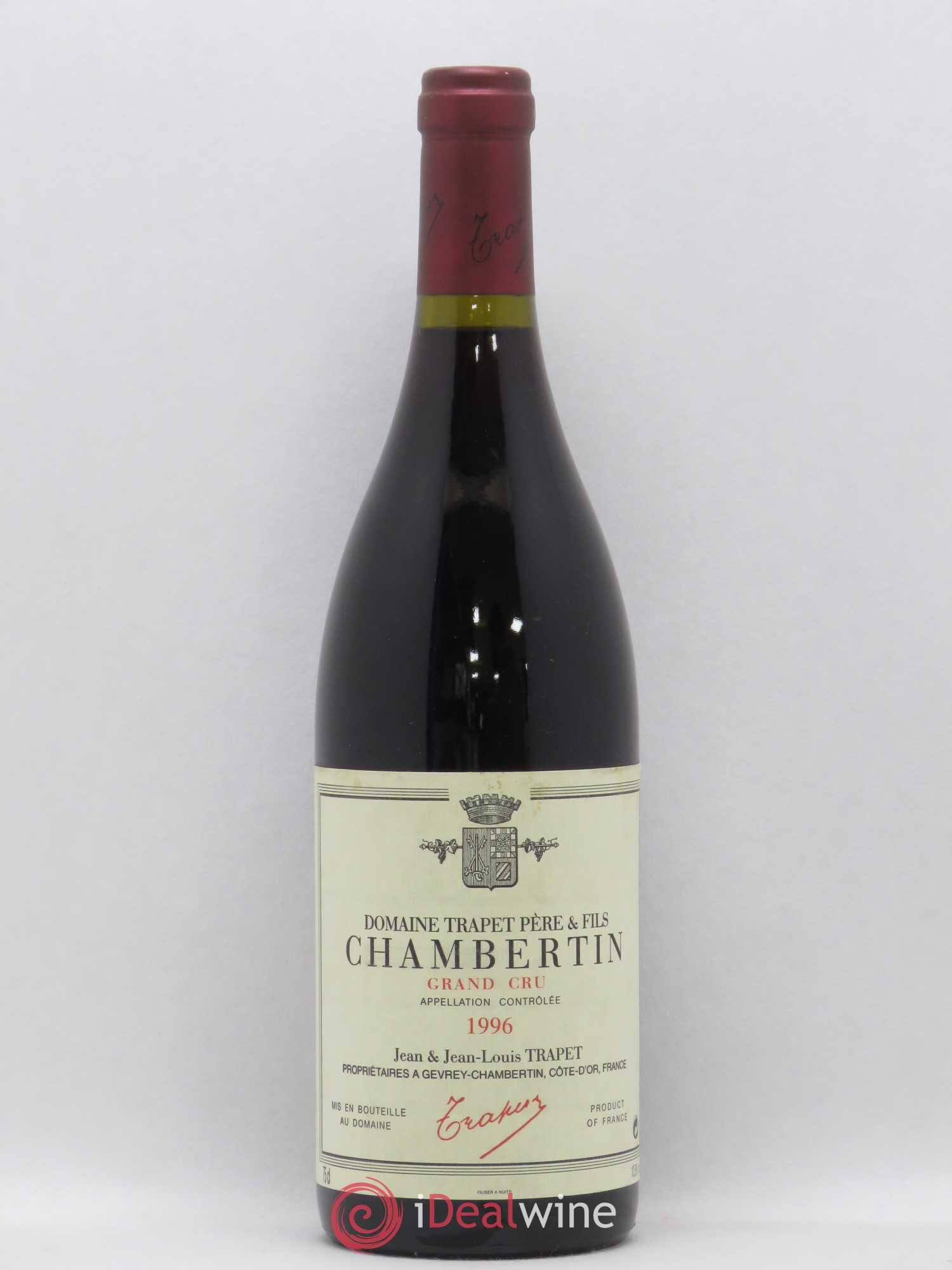 Chambertin Grand Cru Domaine Trapet 1996 - Lot de 1 bouteille - 0