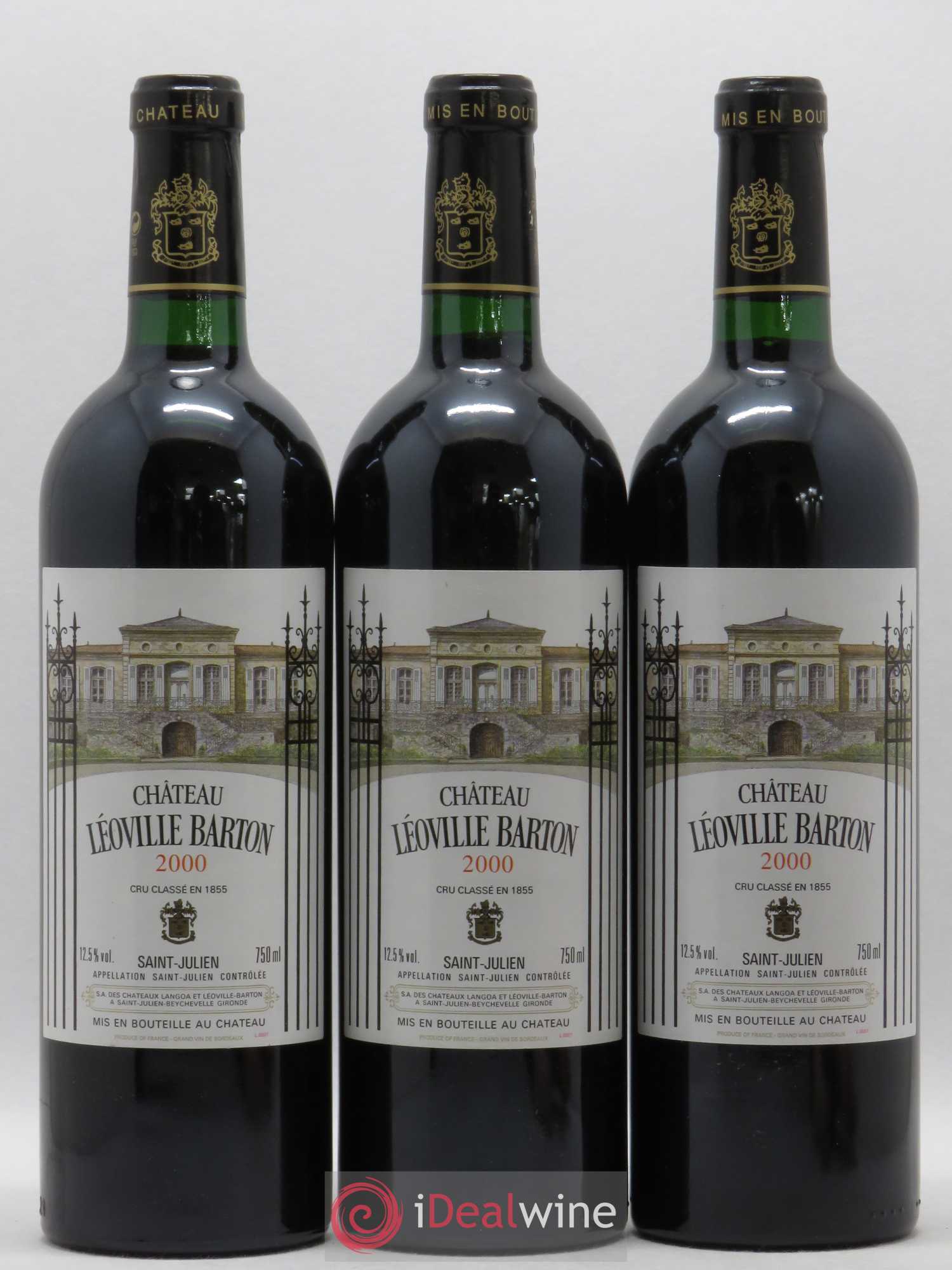 Château Léoville Barton 2ème Grand Cru Classé 2000 - Lot de 3 bouteilles - 0