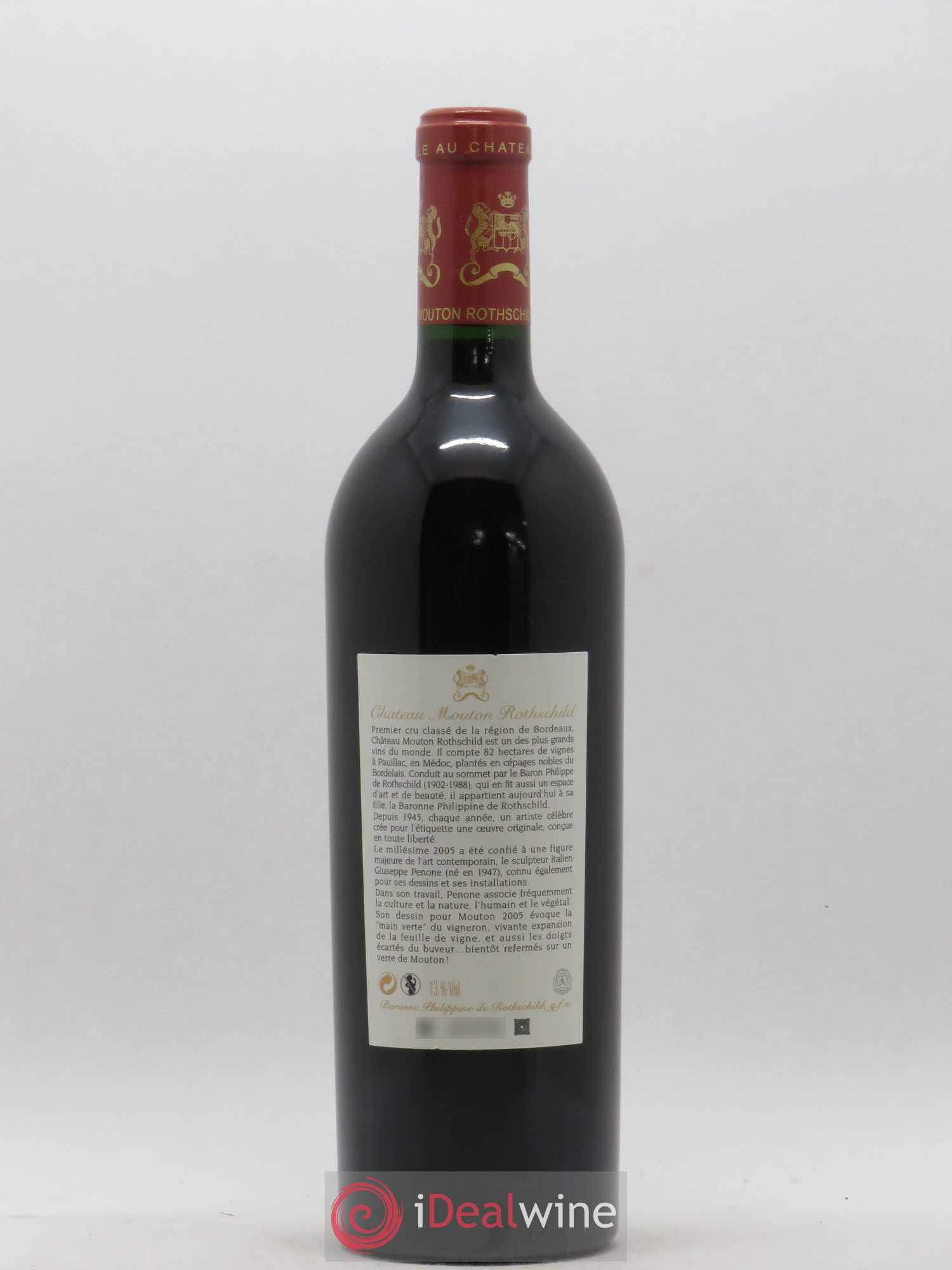 Château Mouton Rothschild 1er Grand Cru Classé 2005 - Lot de 1 bouteille - 1