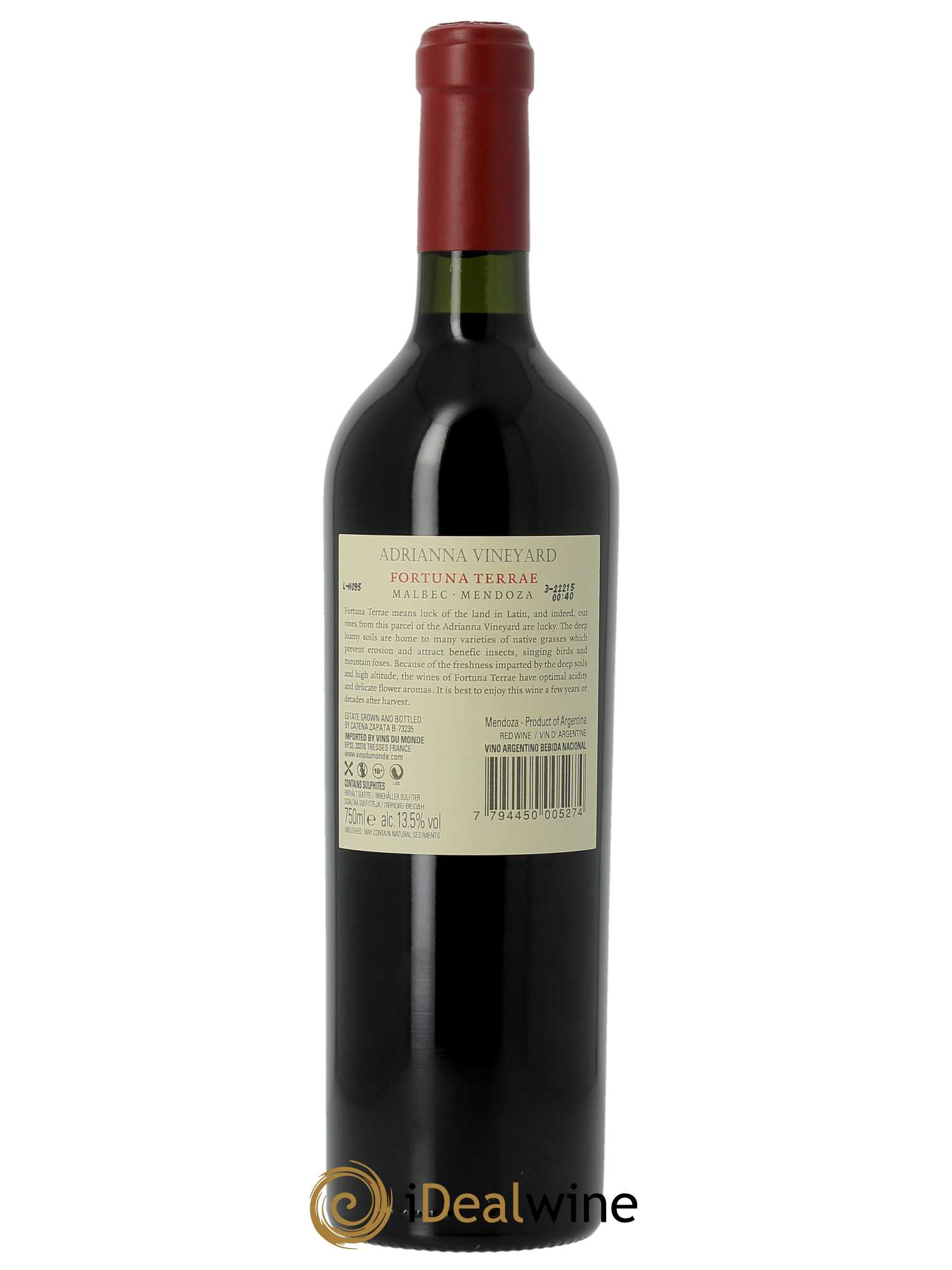Mendoza Adrianna Vineyard Fortuna Terrae Catena Zapata 2019 - Lot of 1 bottle - 2