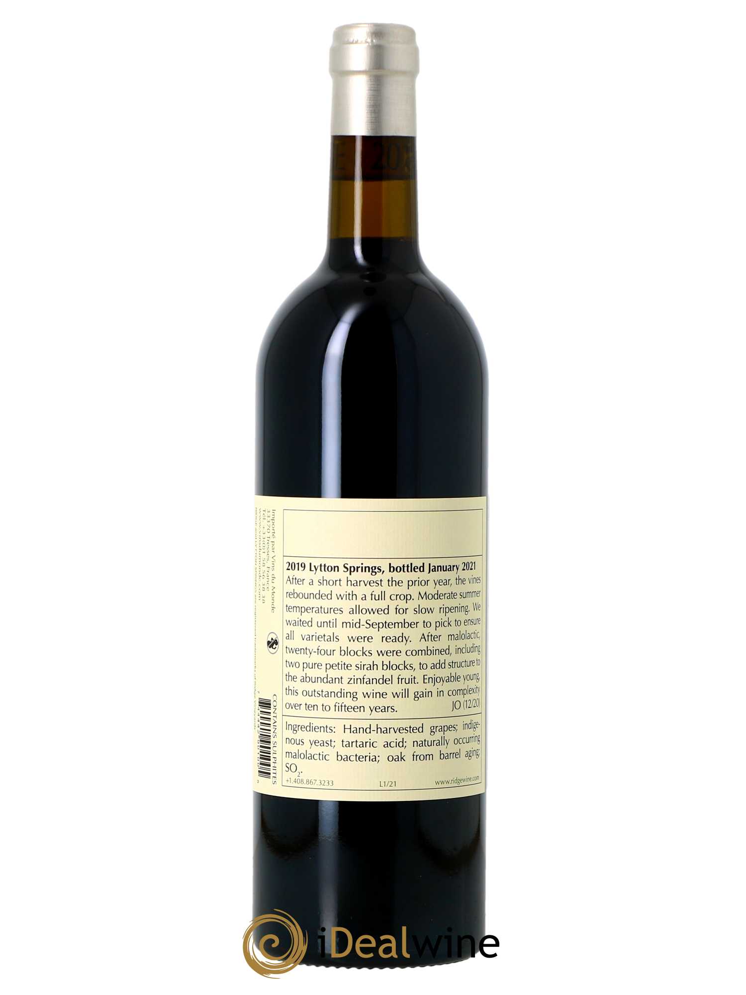 Dry Creek Valley Lytton Springs Ridge Vineyards 2019 - Lot de 1 bouteille - 1