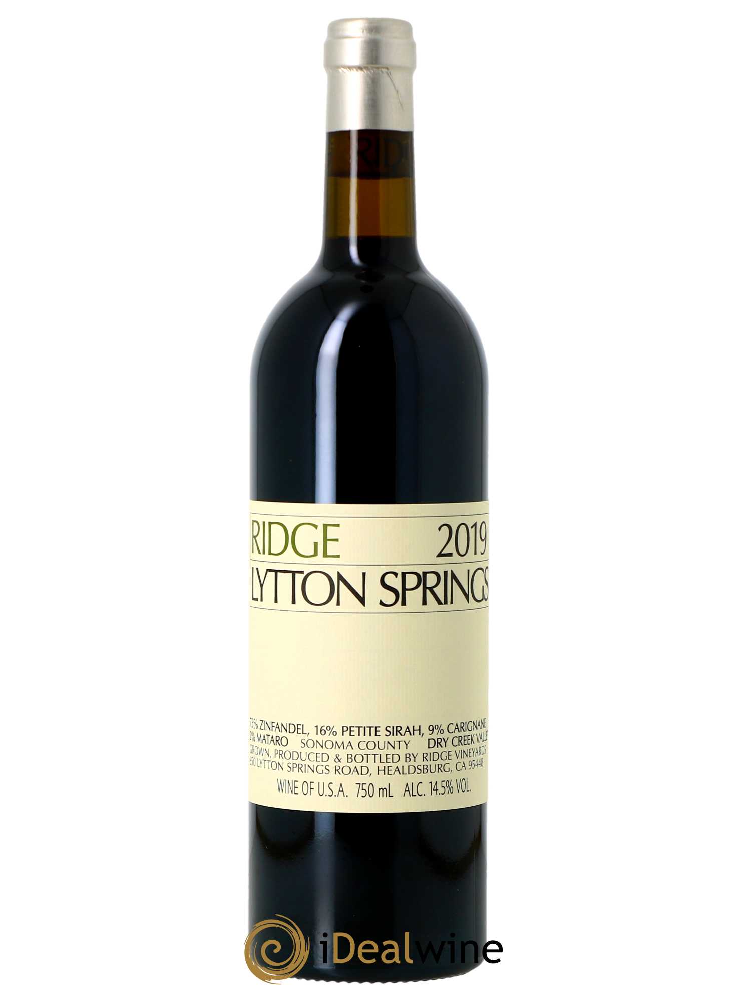 Dry Creek Valley Lytton Springs Ridge Vineyards 2019 - Lot de 1 bouteille - 0