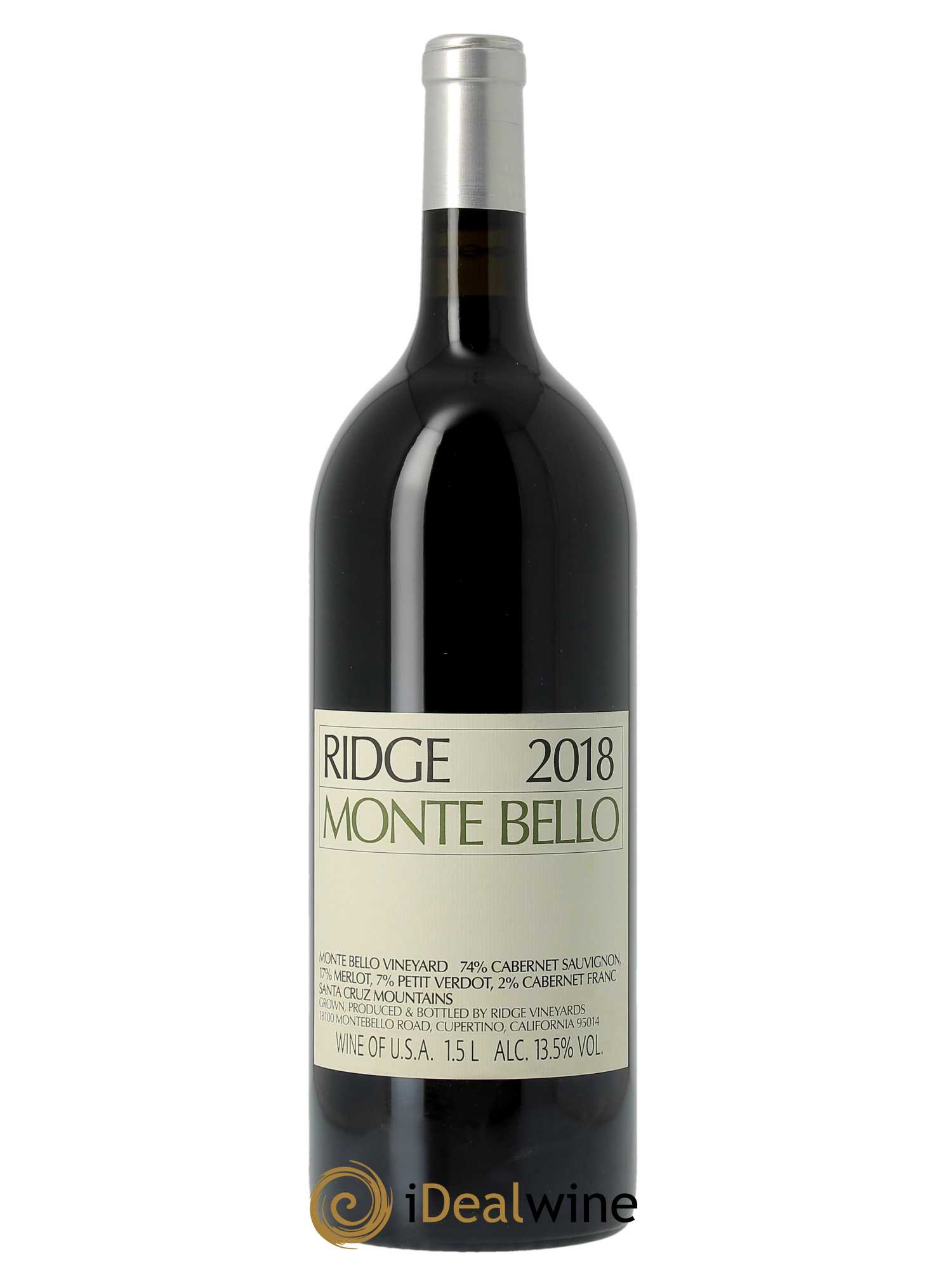 Santa Cruz Mountains Monte Bello Ridge Vineyards 2018 - Lot de 1 magnum - 0