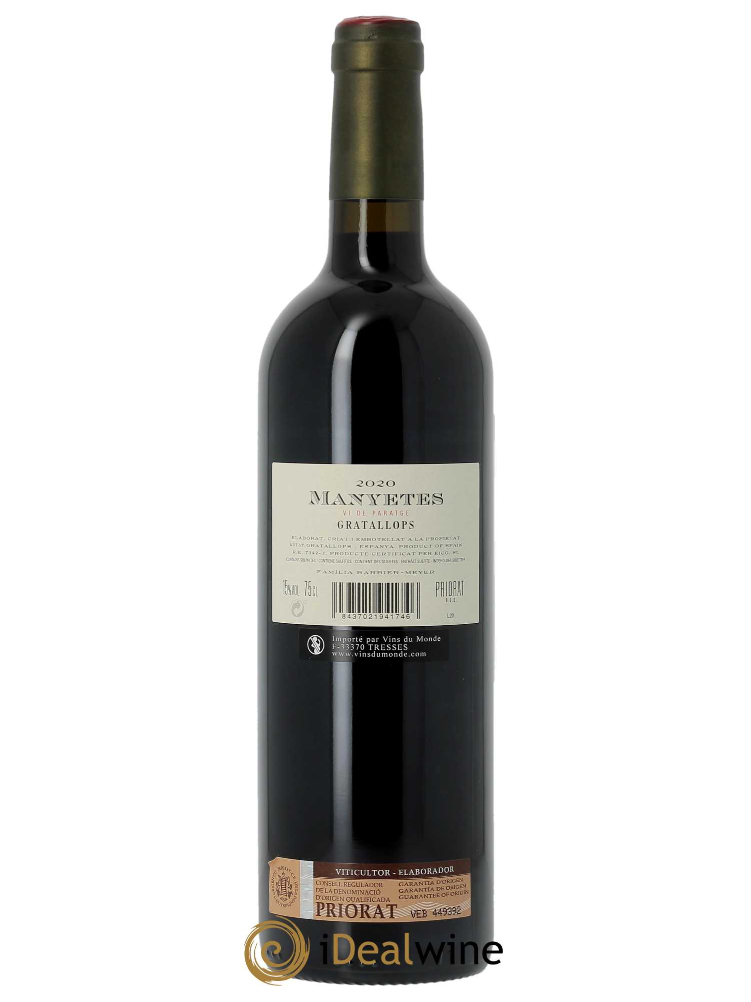 Priorat Clos Mogador Manyetes René Barbier 2020 - Lot of 1 bottle - 1