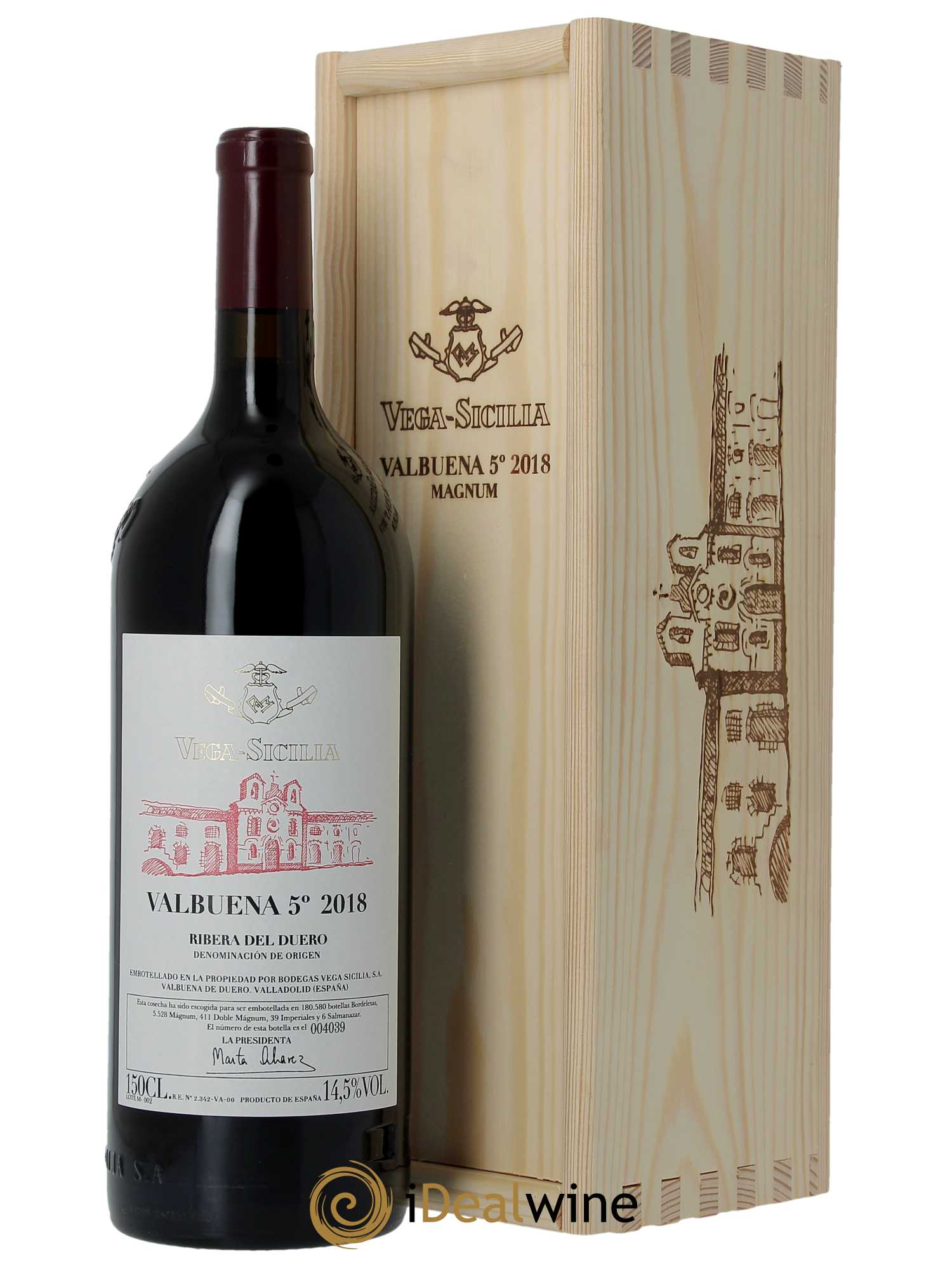 Ribera Del Duero DO Vega Sicilia Valbuena 5 ano Famille Alvarez 2018 - Lot of 1 magnum - 0