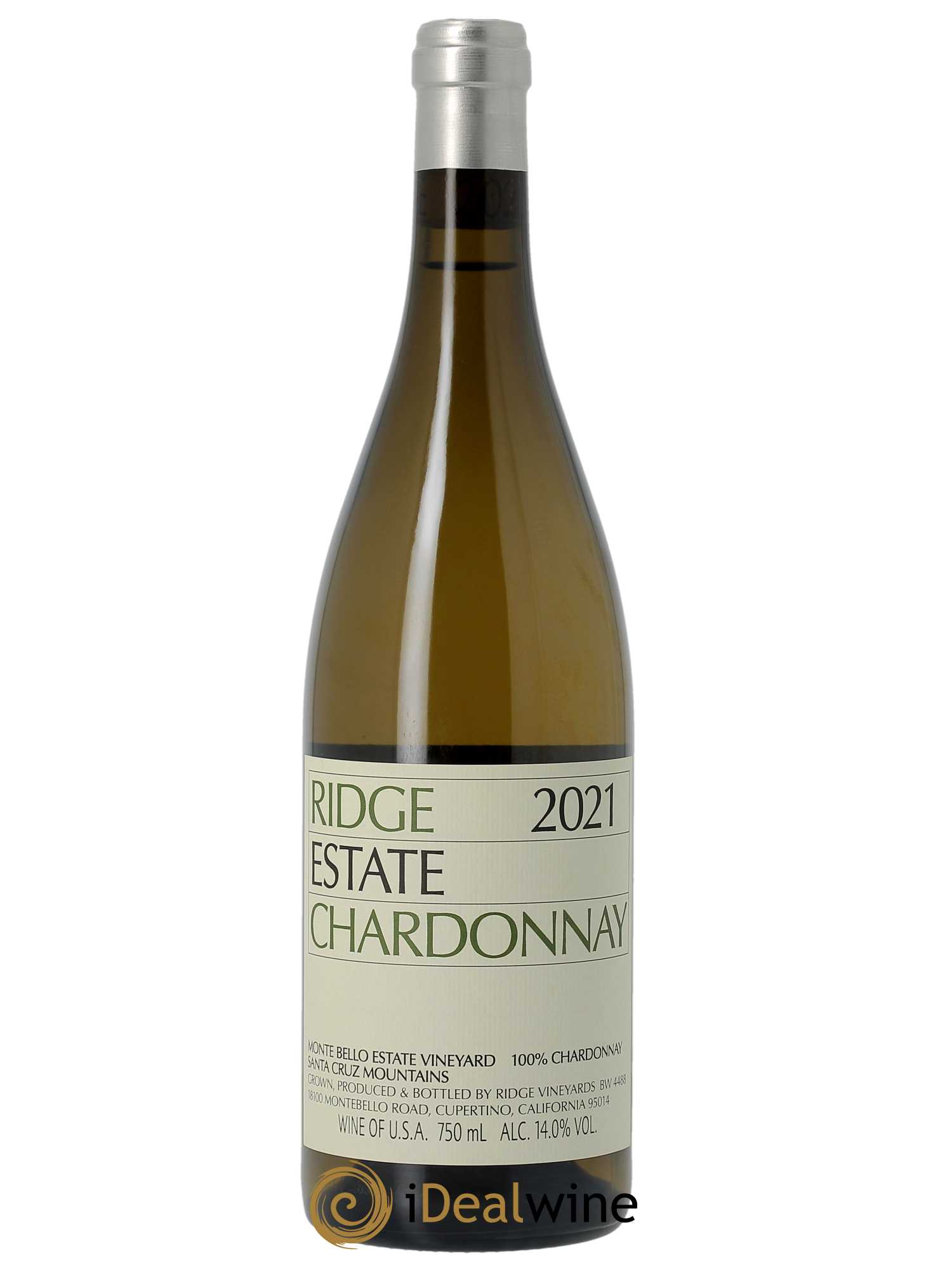 Santa Cruz Mountains Ridge Vineyards Estate Chardonnay Ridge Vineyards 2021 - Lot of 1 bottle - 0