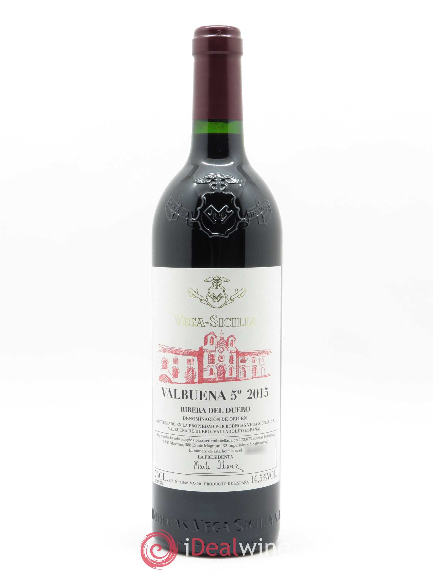 Ribera Del Duero DO Vega Sicilia Valbuena 5 ano Famille Alvarez 2015 - Lot de 1 bouteille - 0