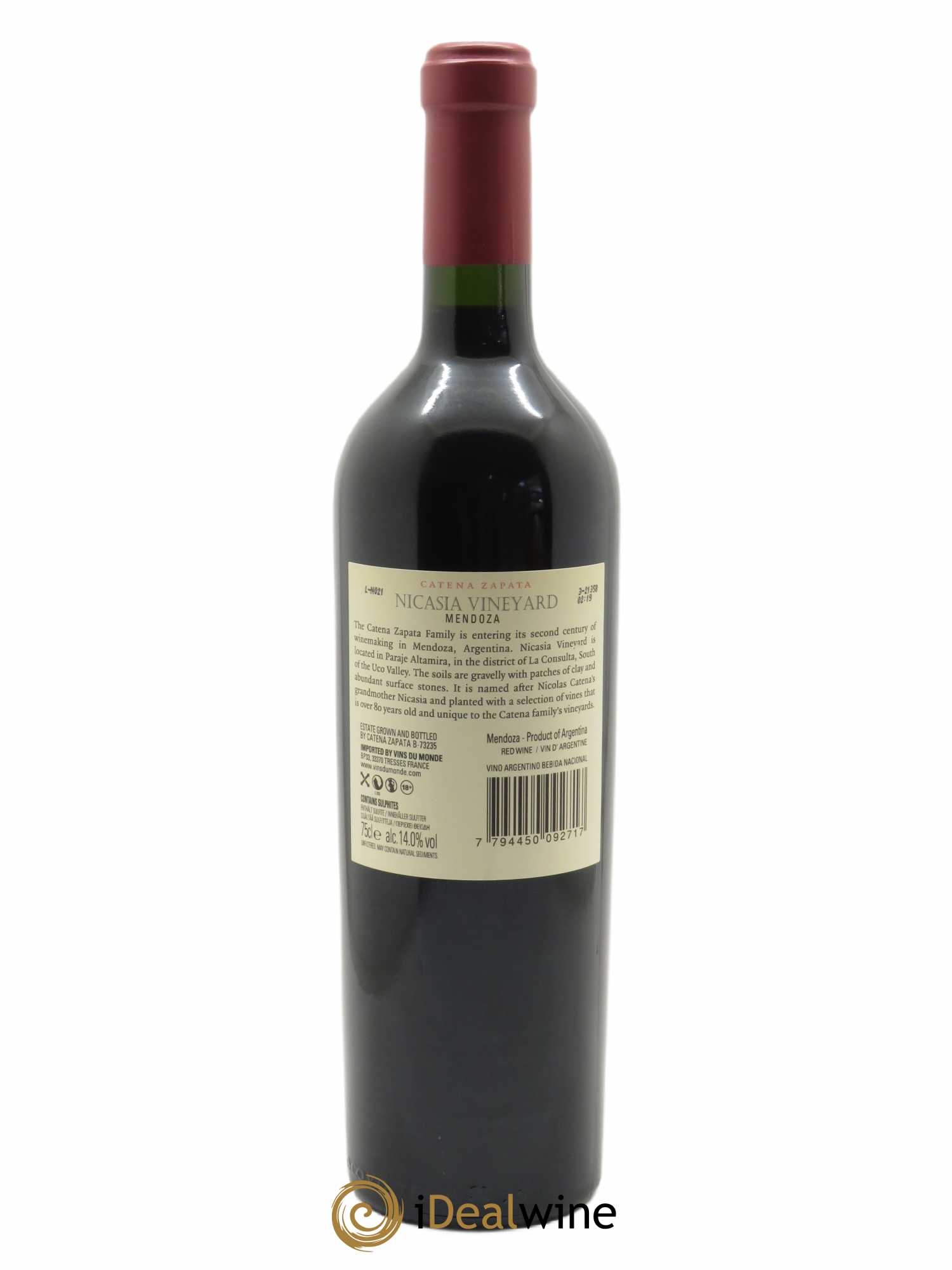 Mendoza Malbec Nicasia Vineyard Catena Zapata 2018 - Lot of 1 bottle - 1