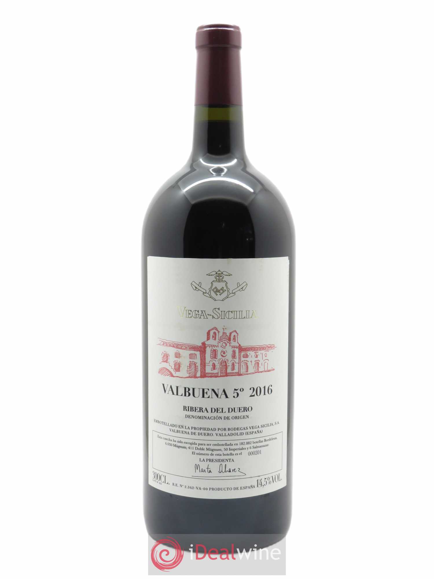 Ribera Del Duero DO Vega Sicilia Valbuena 5 ano Famille Alvarez 2016 - Lot de 1 double magnum - 1