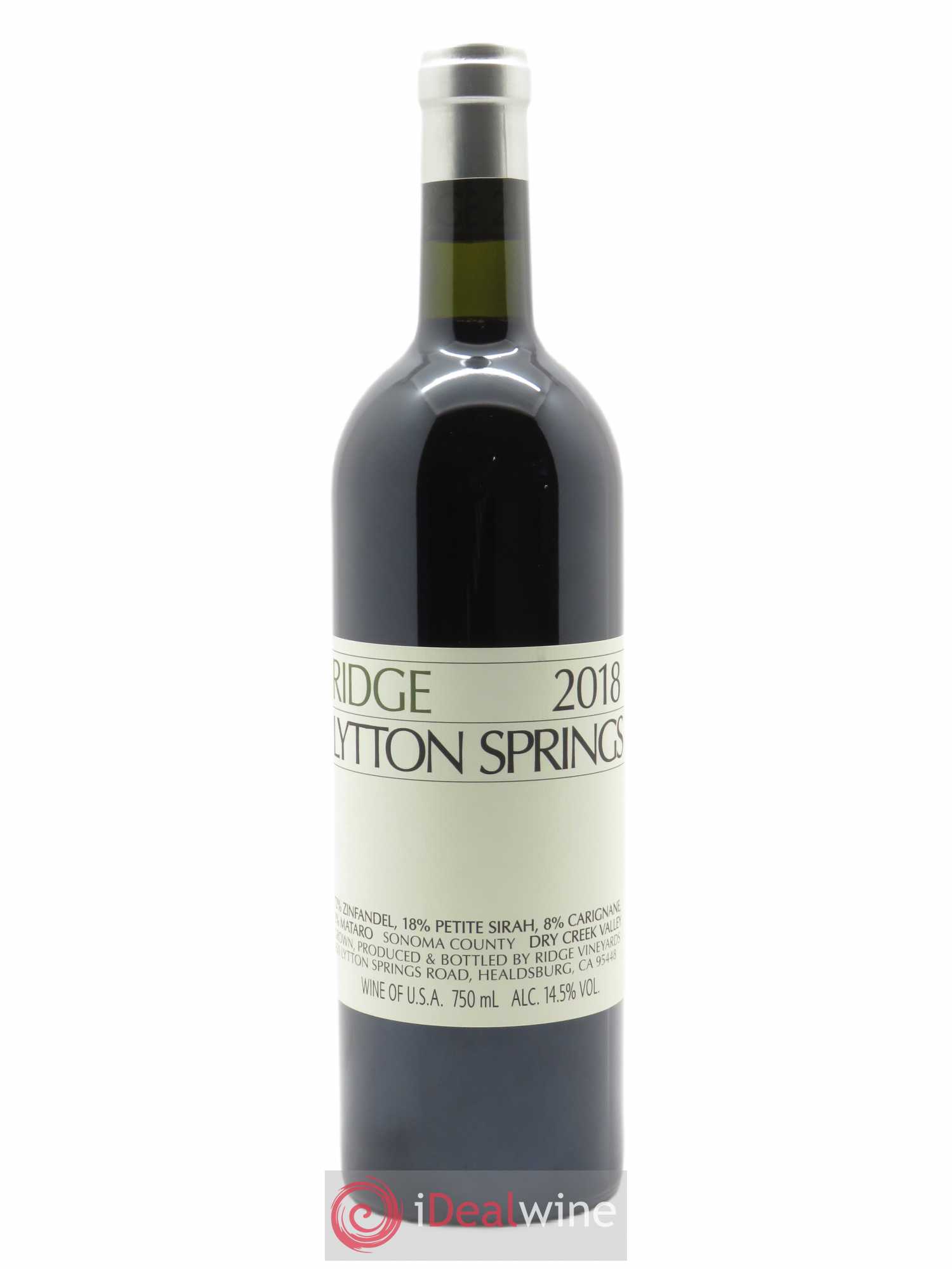 Dry Creek Valley Lytton Springs Ridge Vineyards 2018 - Lot de 1 bouteille - 0