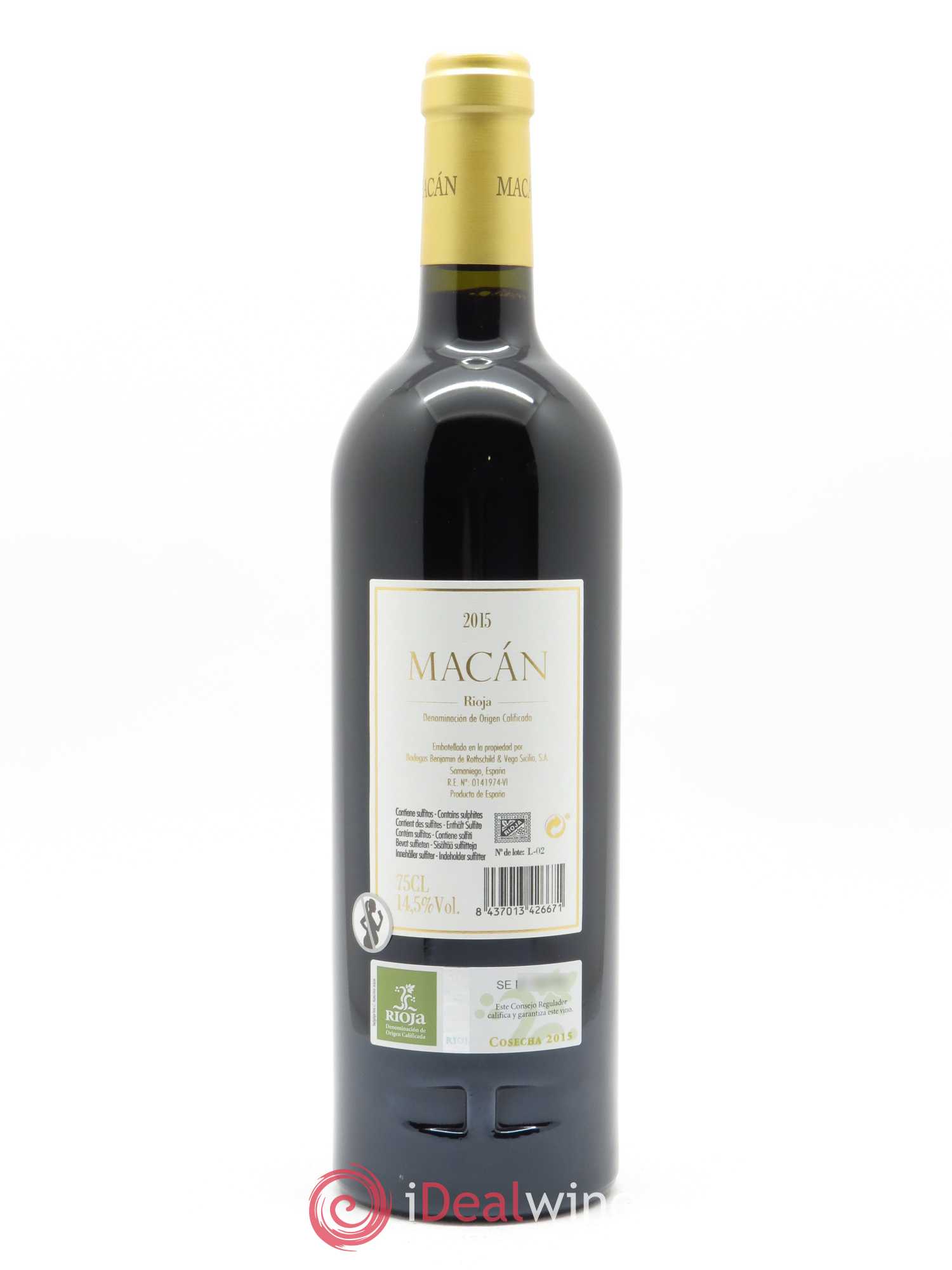 Rioja DOCa Macan Benjamin de Rothschild & Vega Sicilia S.A 2015 - Lot de 1 bouteille - 1