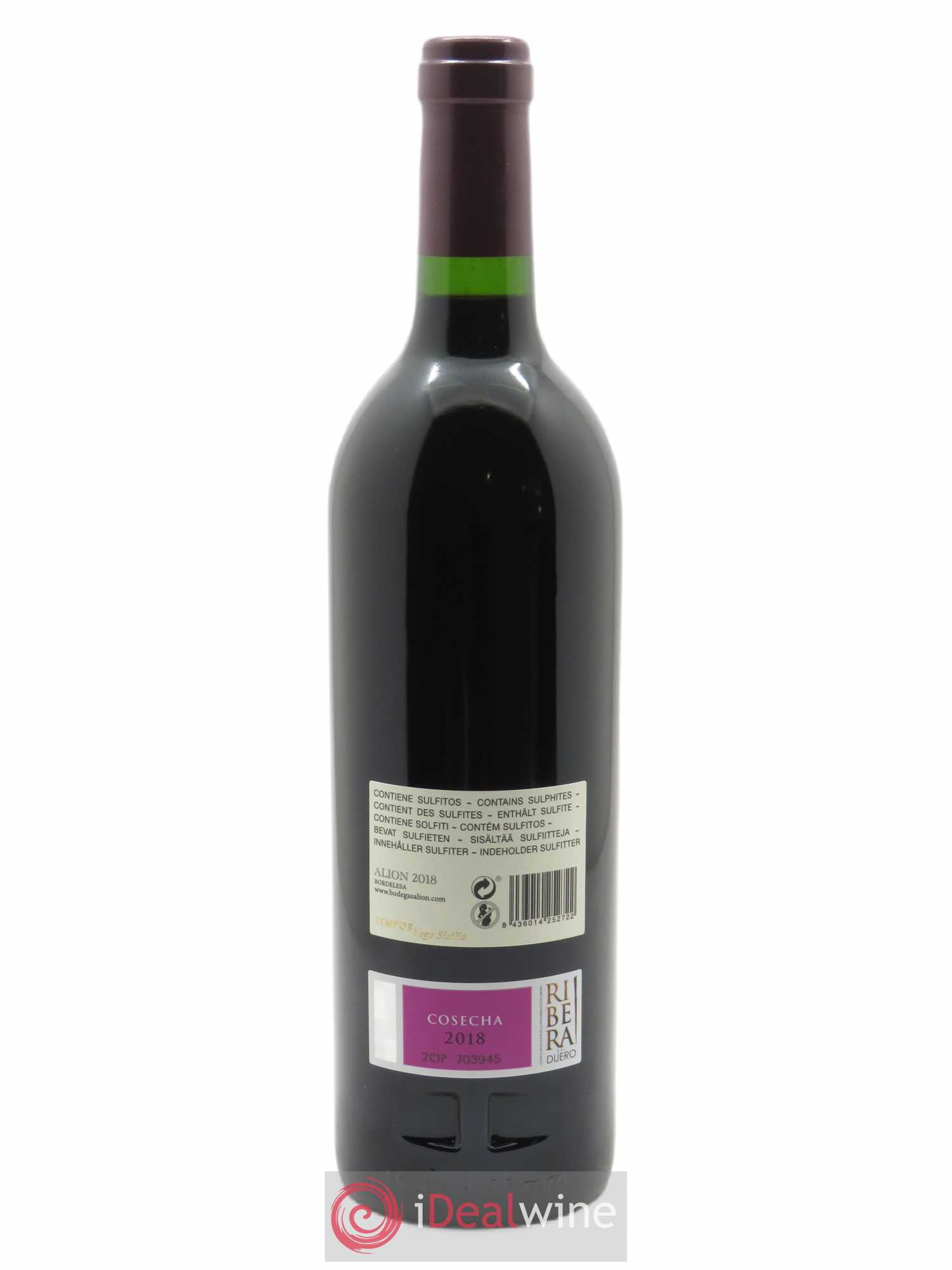 Ribera Del Duero DO Vega Sicilia Alion Famille Alvarez 2018 - Lot de 1 bouteille - 1