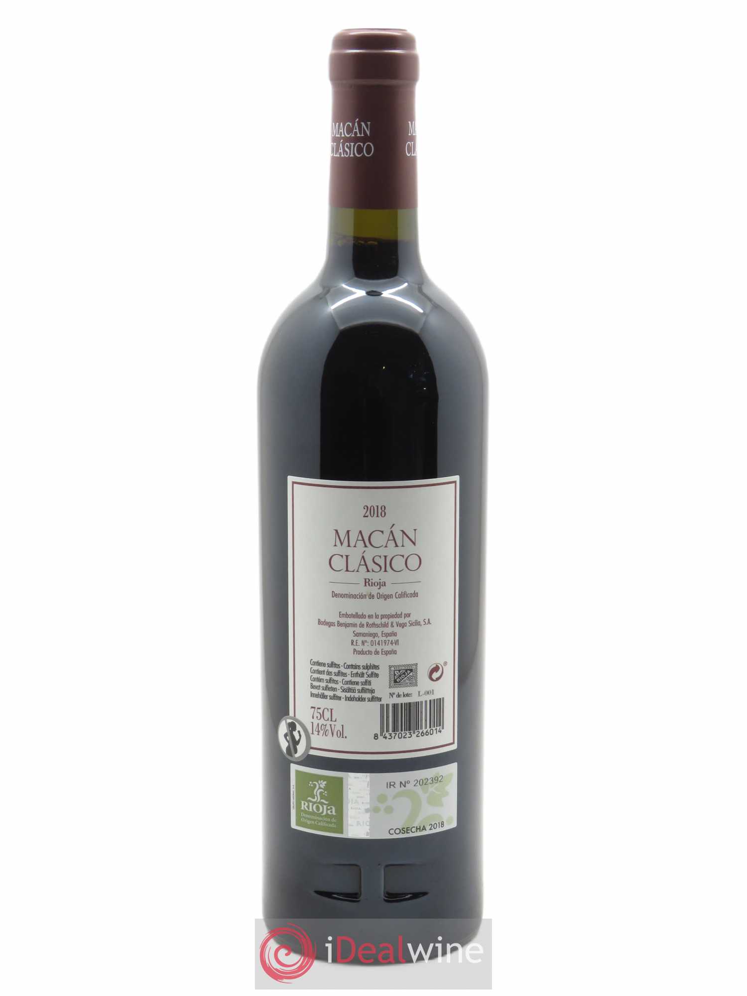 Rioja DOCa Macan Classico Benjamin de Rothschild & Vega Sicilia S.A  2018 - Lot of 1 bottle - 1