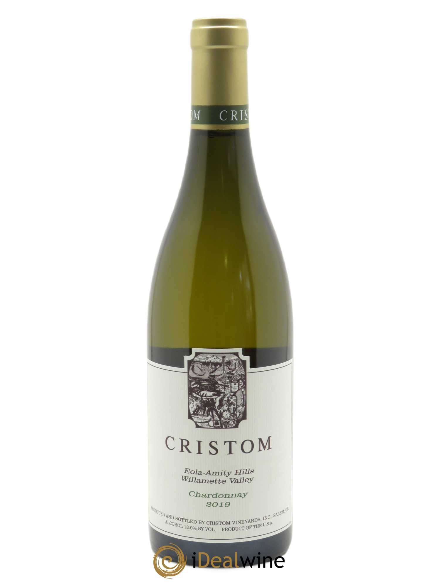 Willamette Valley Chardonnay Ne pas utiliser Cristom Vineyards 2019 - Lot de 1 bouteille - 0