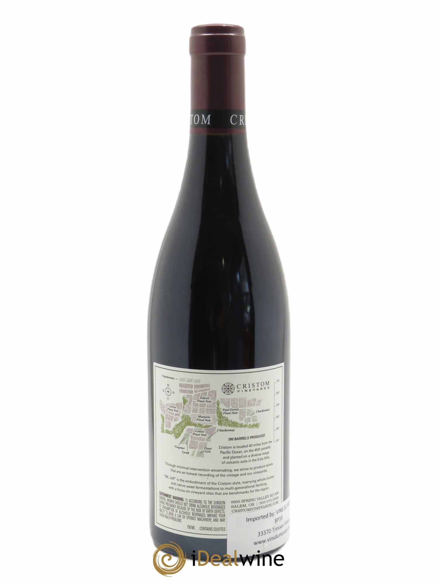 Willamette Valley MT. Jefferson Cuvée Pinot Noir Cristom Vineyards 2019 - Lot of 1 bottle - 1