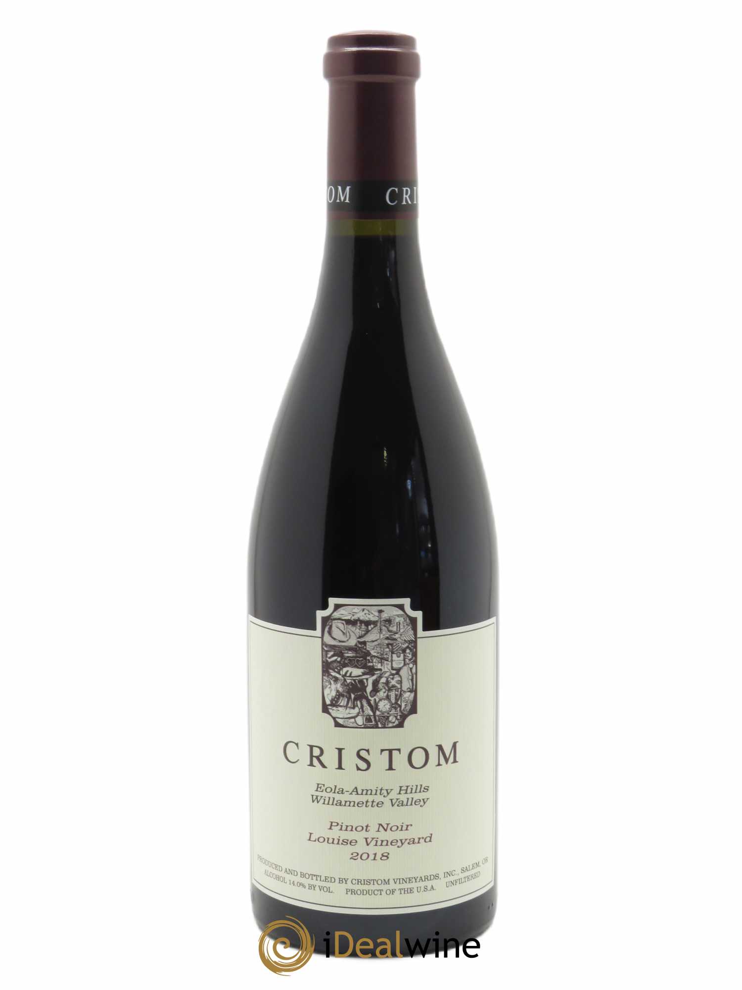 Willamette Valley Louise Vineyard Pinot Noir Cristom Vineyards 2018 - Lot de 1 bouteille - 0