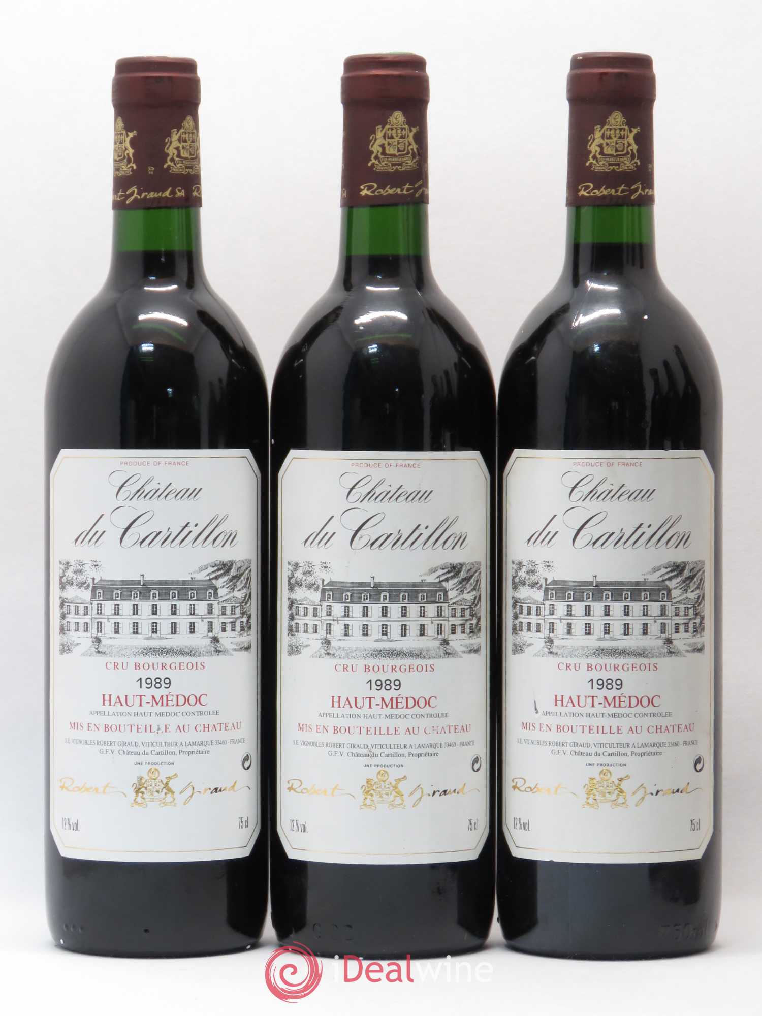 Haut Médoc Château du Cartillon 1989 - Lot de 6 bouteilles - 1