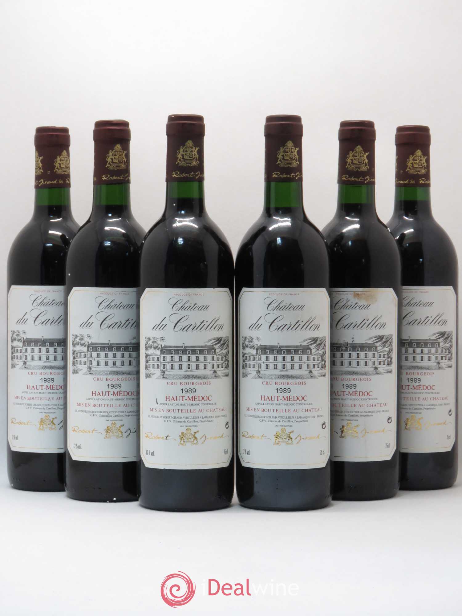 Haut Médoc Château du Cartillon 1989 - Lot de 6 bouteilles - 0